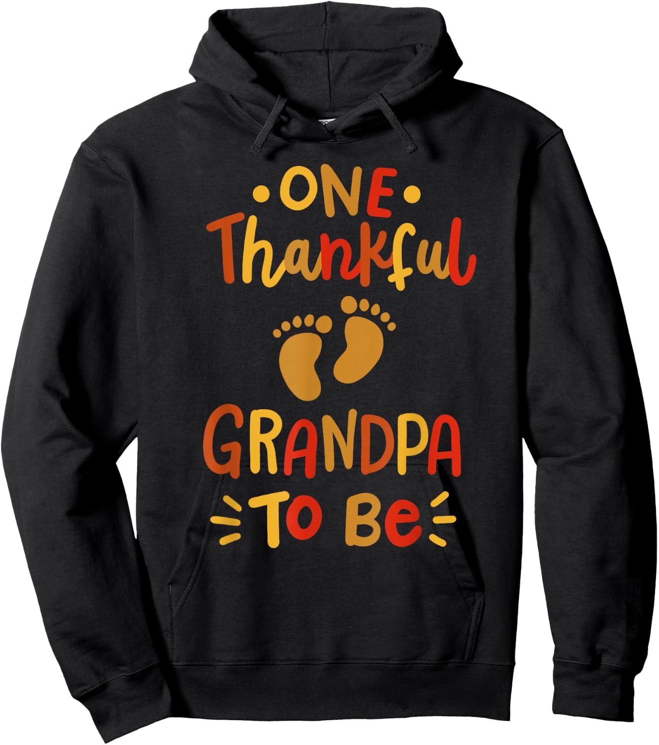 Thanksgiving Pregnancy Announcement Family Thankful Grandpa Hoodie - Hoodie | Black