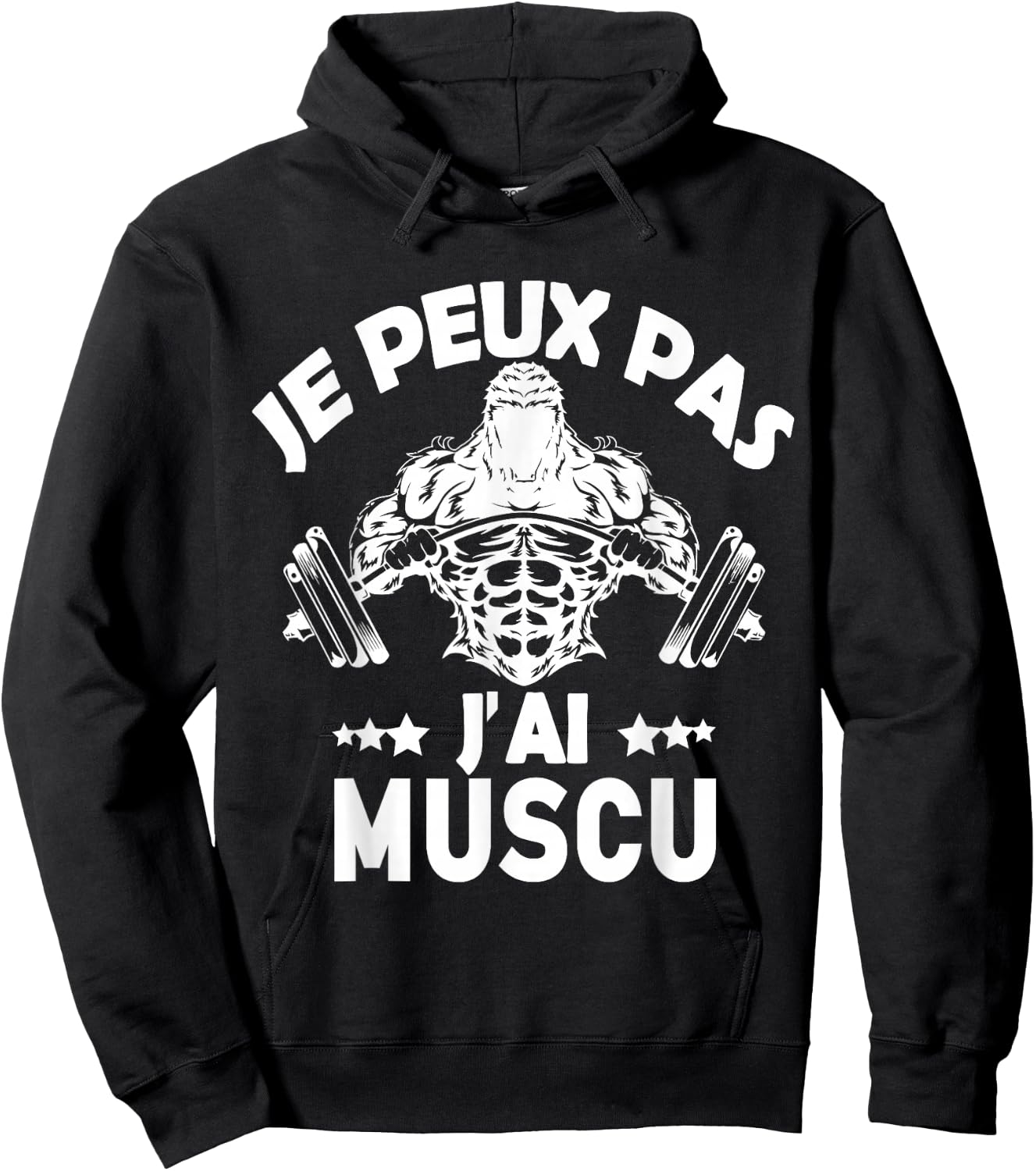 Je Peux Pas J'ai Muscu Bodybuilding Bodybuilding Gym Humour , Black, S Hoodie - Hoodie | Black