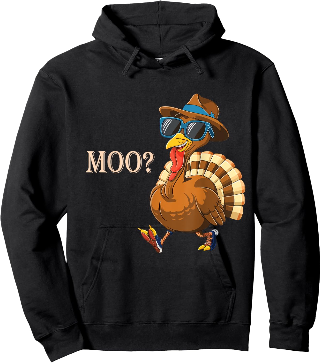 Turkey moo funny thanksgiving for Cow Lovers Fall Autumn Hoodie - Hoodie | Black