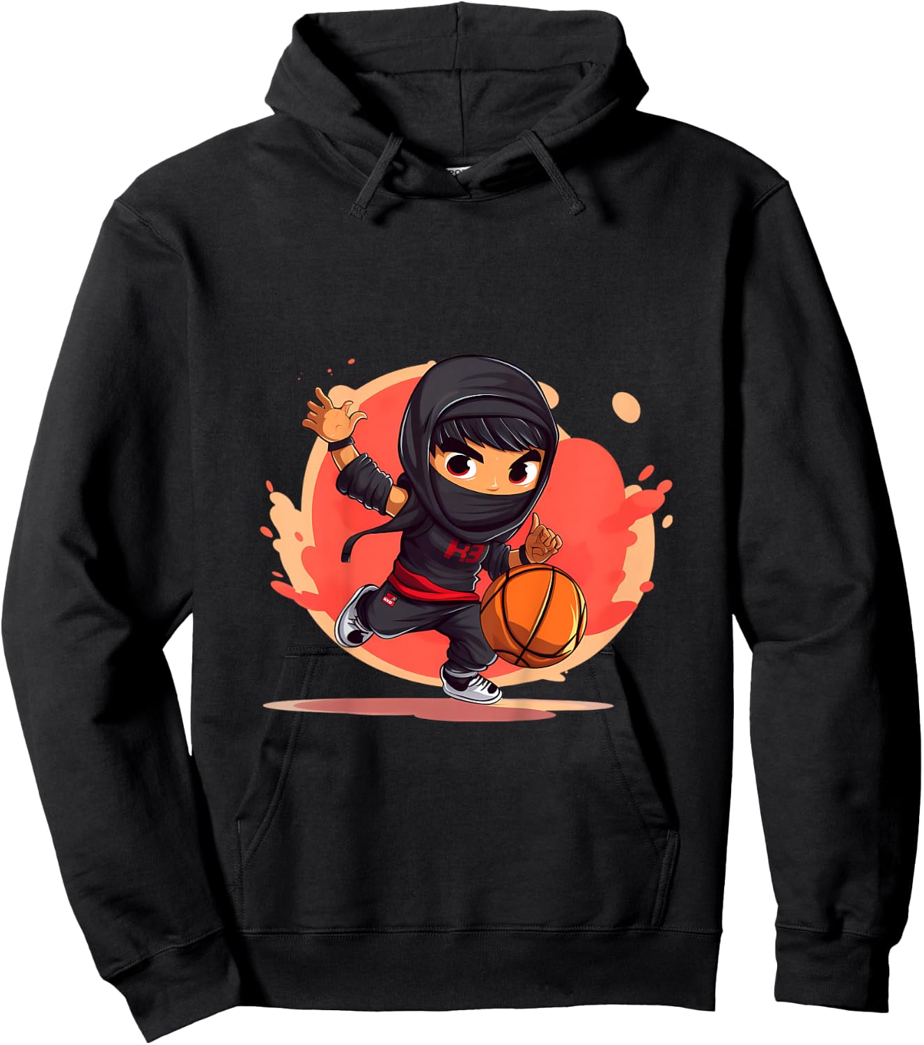 Kinder Ninja Junge Spielt Basketball Hoodie - Hoodie | Black