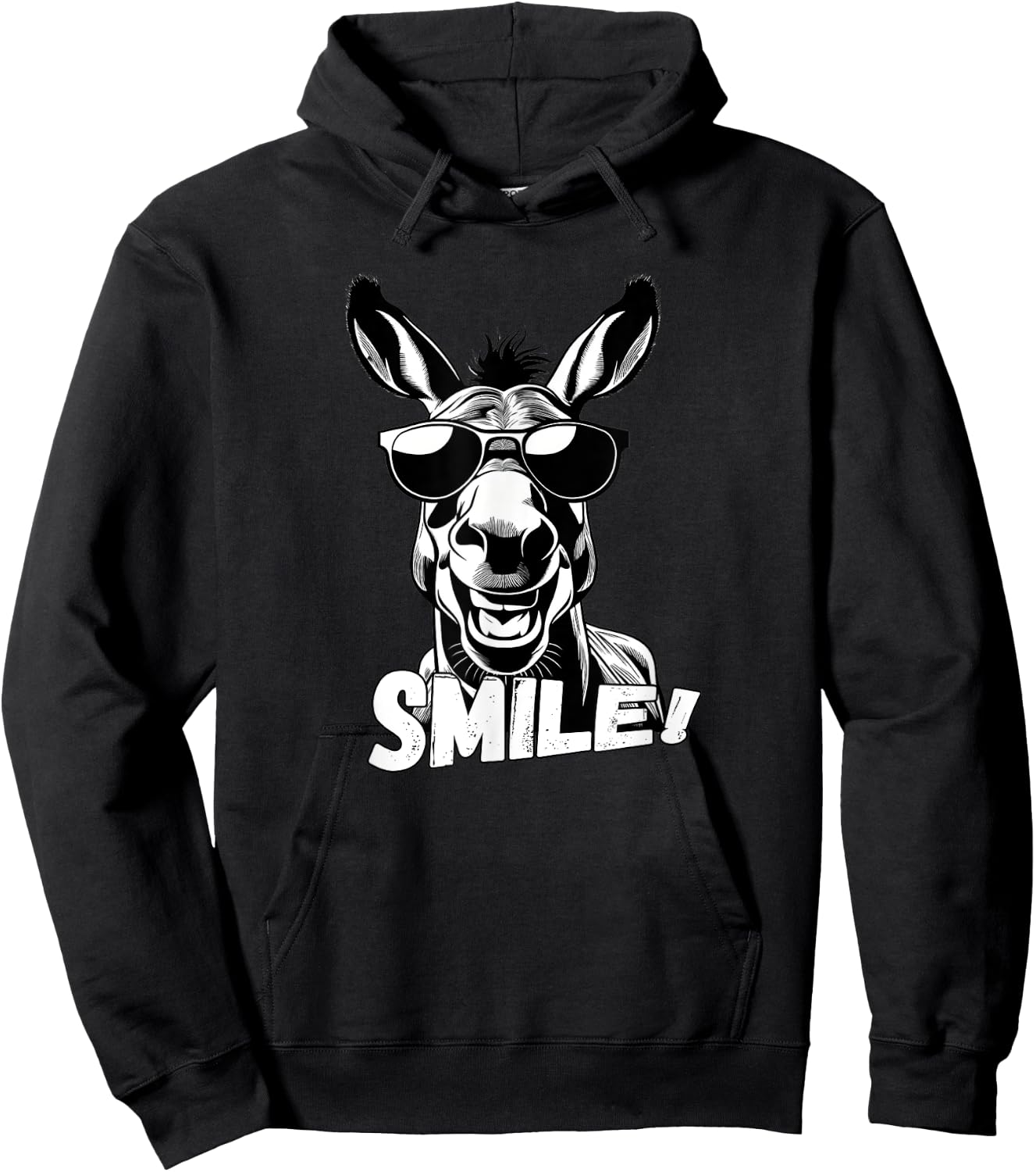 Cool donkey design with sunglasses funny design Hoodie - Hoodie | Black