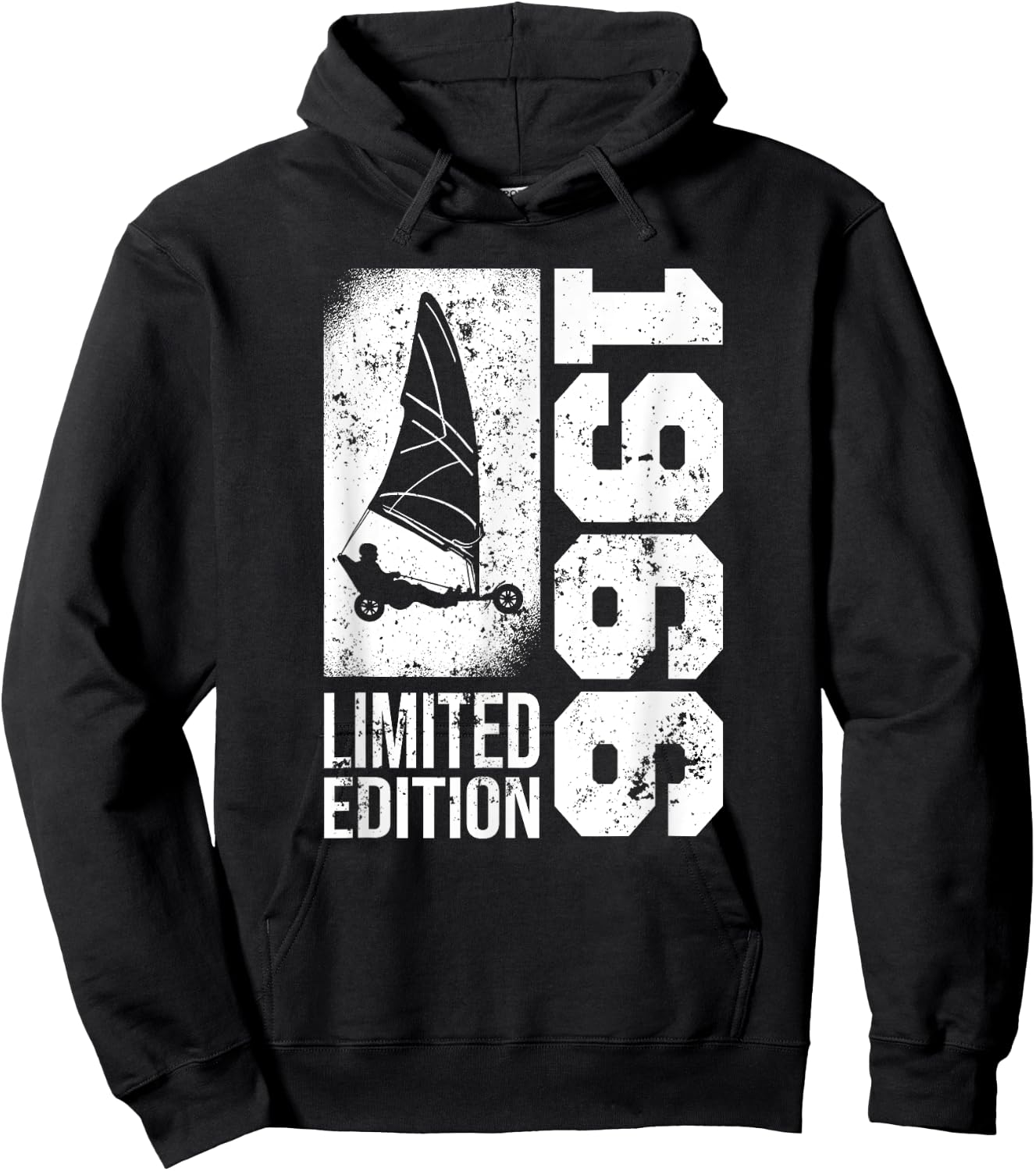 Vintage Beach Veil born in 1966 Birthday Sailing Tank , Black, S Hoodie - Hoodie | Black
