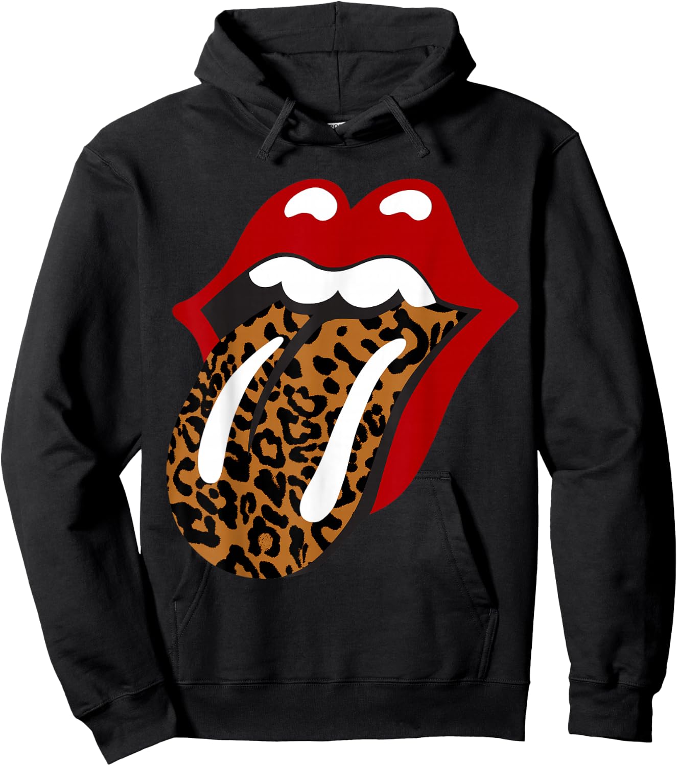 Rolling Stones Classic Leopard Tongue , black Hoodie - Hoodie | Black