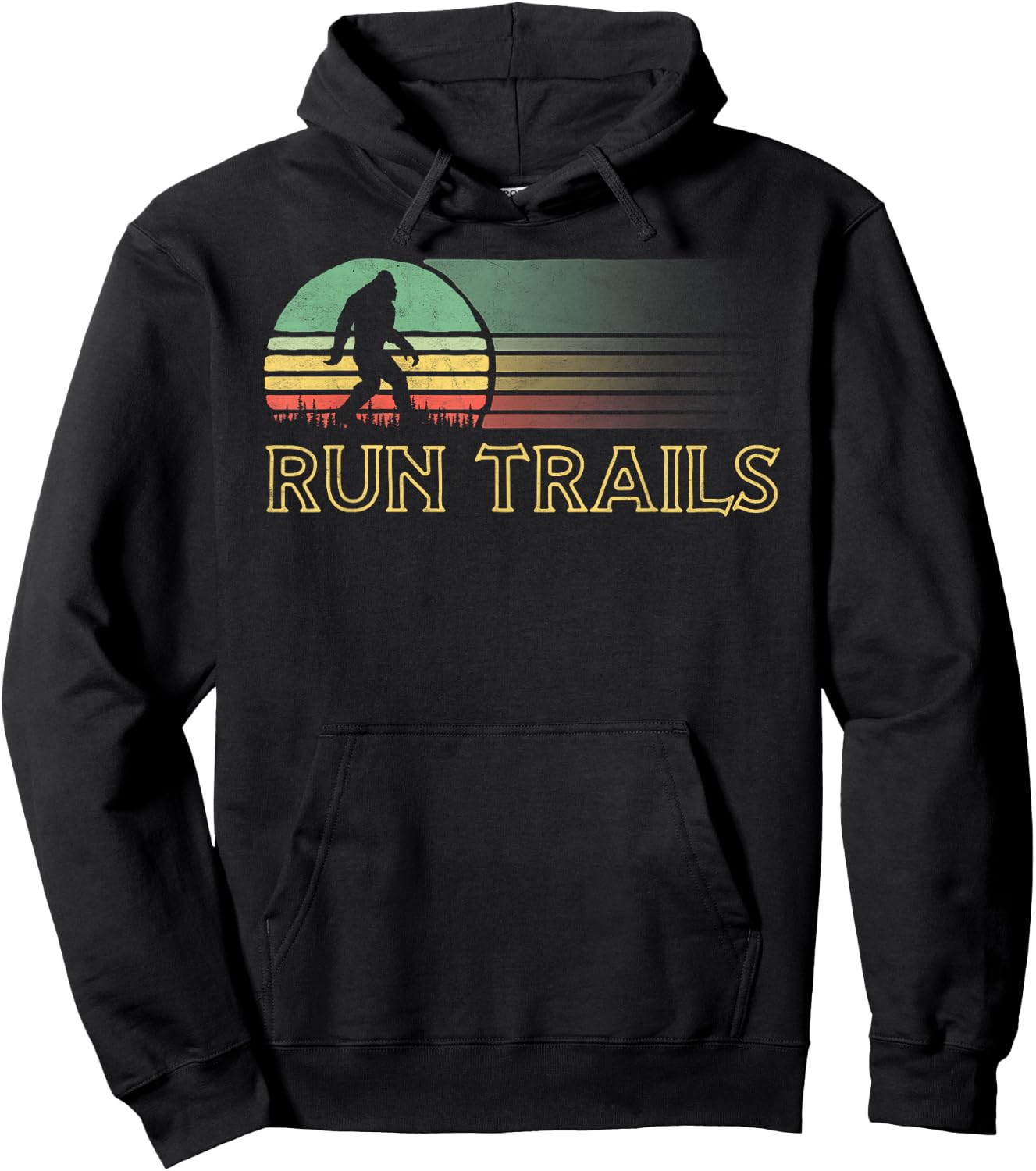 Bigfoot Runner Vintage Trail Ultra Marathon Hoodie - Hoodie | Black