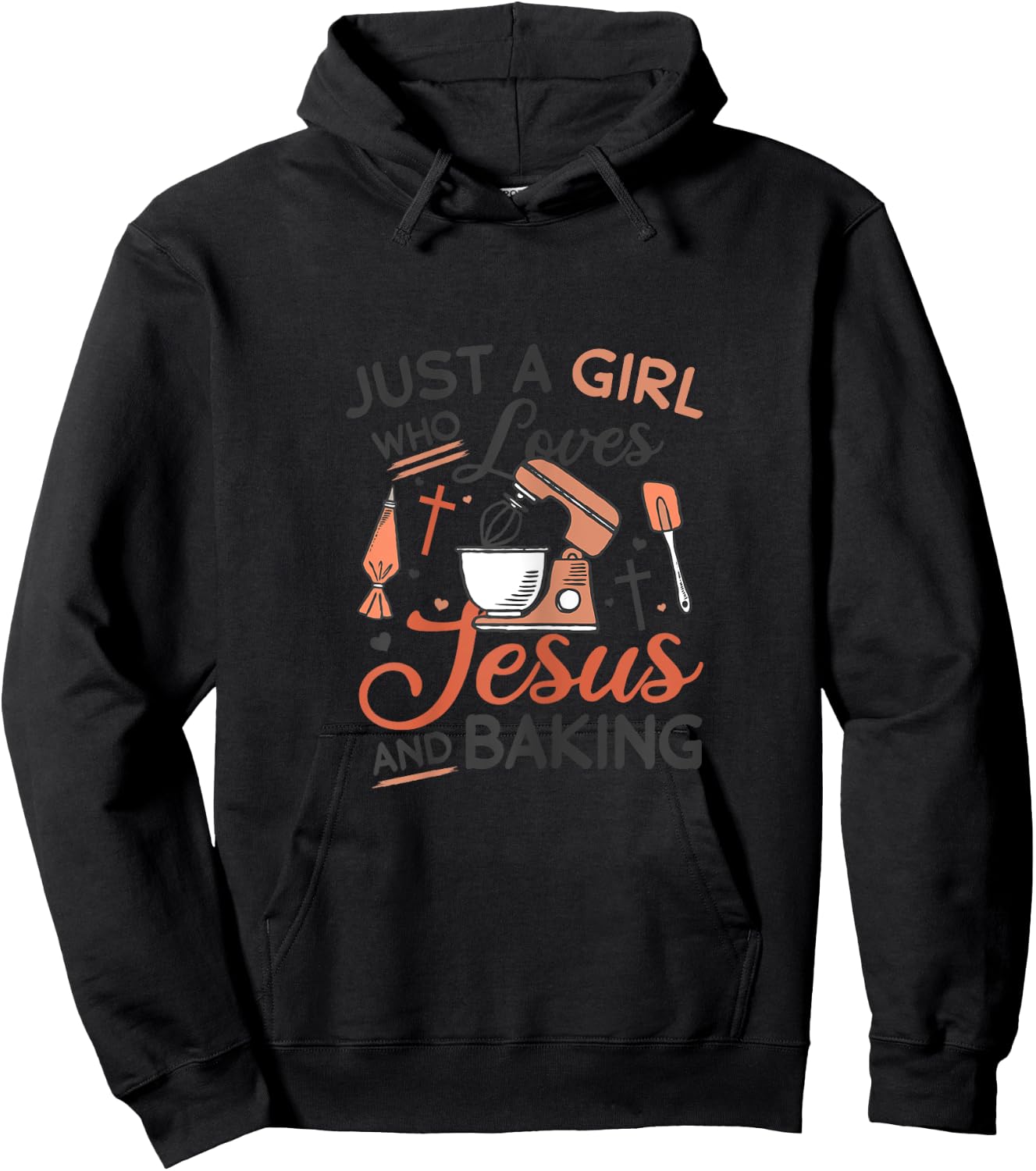 Just A Girl Who Loves Jesus And Baking Religious Back Hoodie - Hoodie | Black