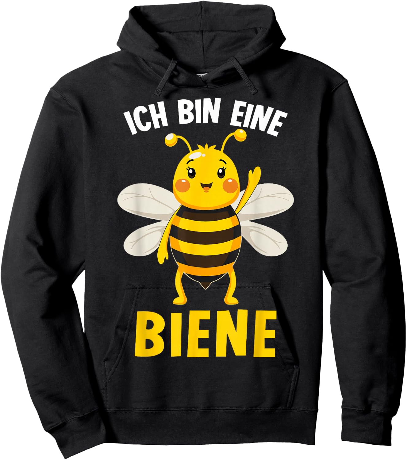 with German Text "Ich bin eine Bee" [German Language], black Hoodie - Hoodie | Black