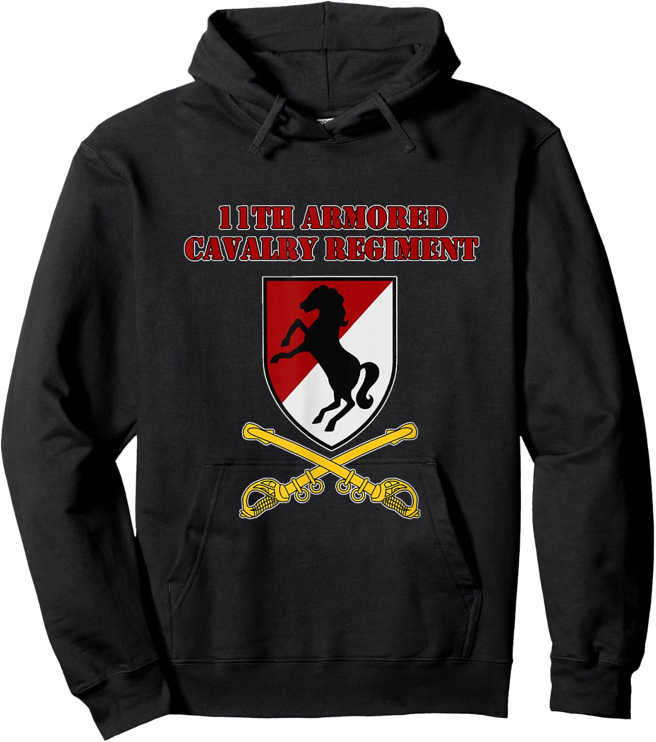 11th Armored Cav Regiment - 11th ACR vets Design on Front Hoodie - Hoodie | Black