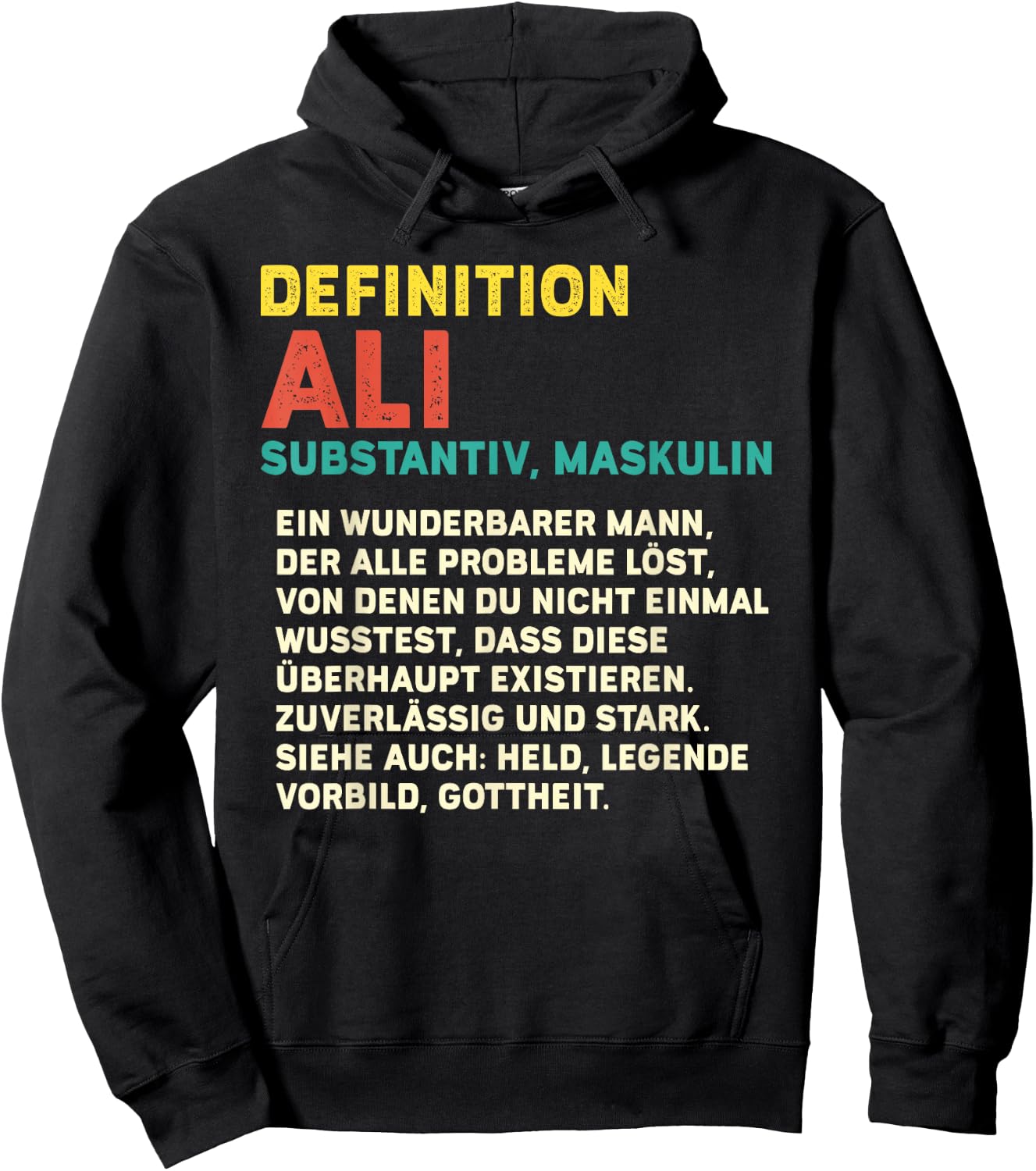 Men's Name Ali Definition Ali , black Hoodie - Hoodie | Black