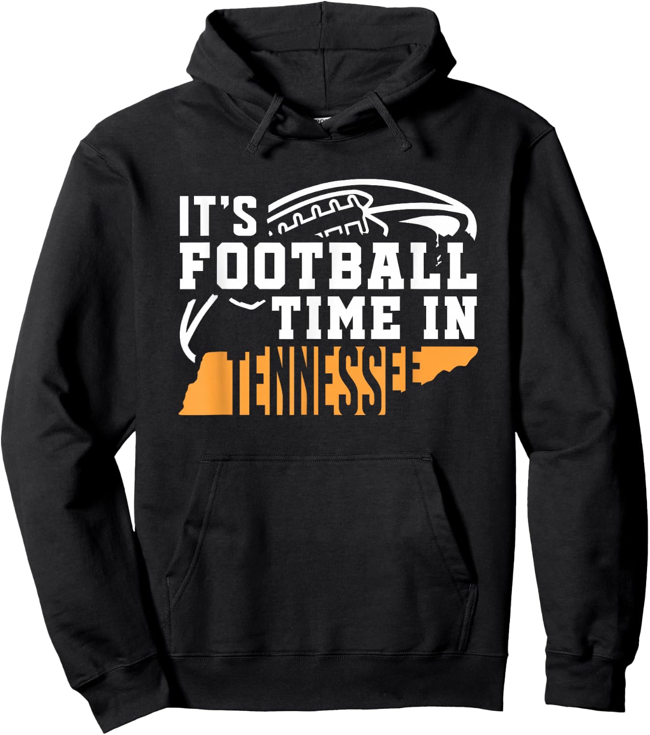 It's Football Time In Tennessee Orange and White Hoodie - Hoodie | Black