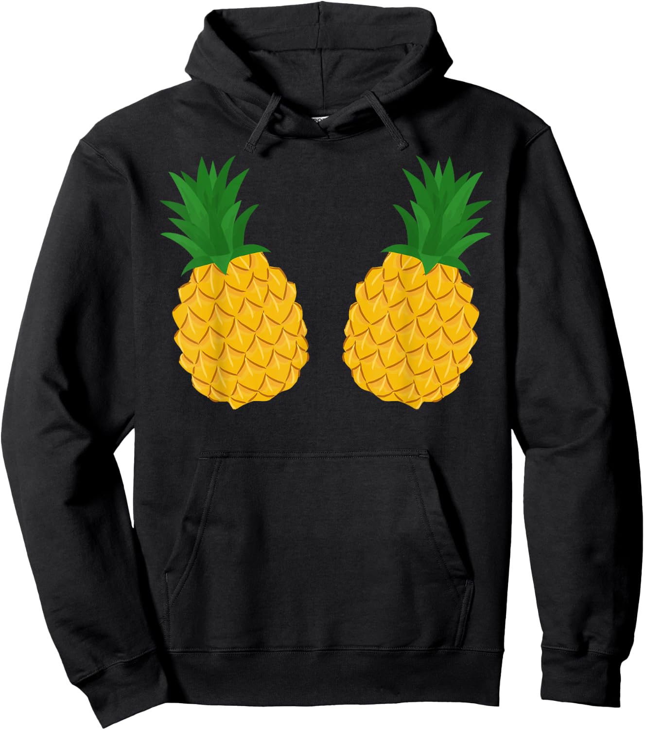 Pineapple Bra Funny Hawaiian Bikini , black, S Hoodie - Hoodie | Black