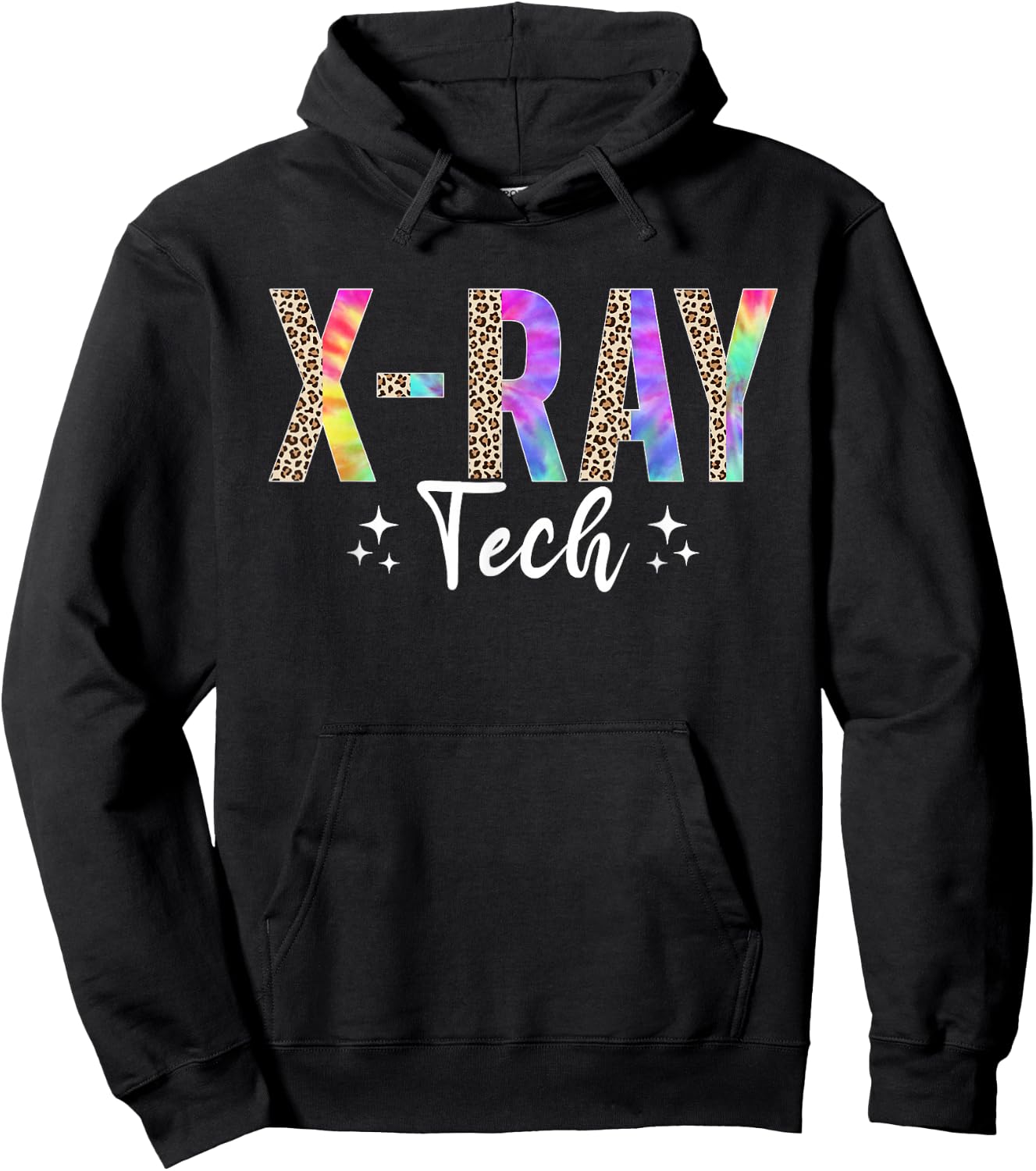 Leopard Tie Dye Xray Technologist X-Ray Tech Men Hoodie - Hoodie | Black