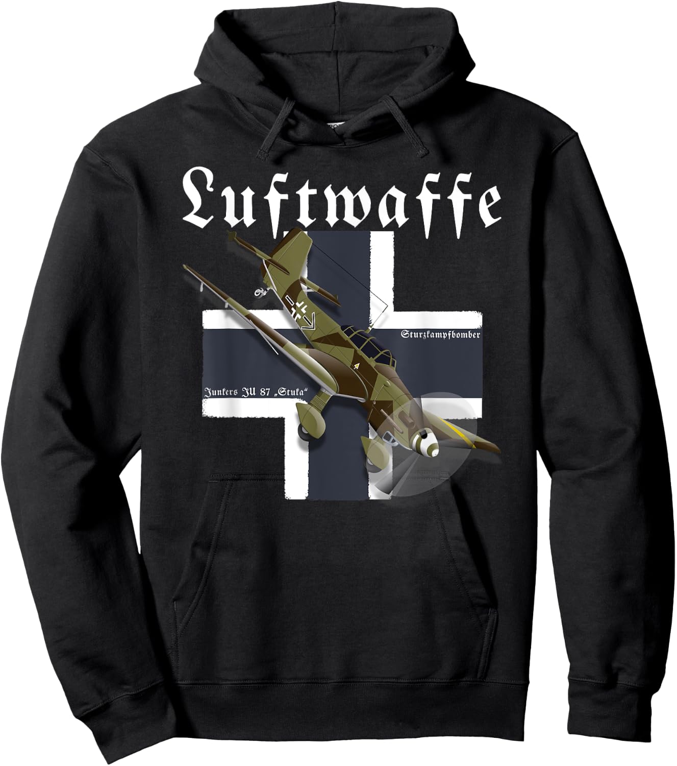 German Warbird I Junkers Ju 87 Stuka I WW2 Airplanes Hoodie - Hoodie | Black