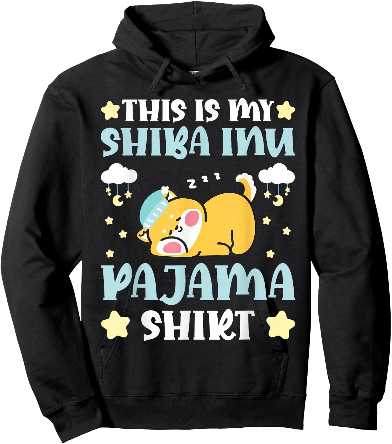 Cute PJ Teen Boys PJs Girls PJs Funny PJ My Shiba Inu Pajama Hoodie - Hoodie | Black