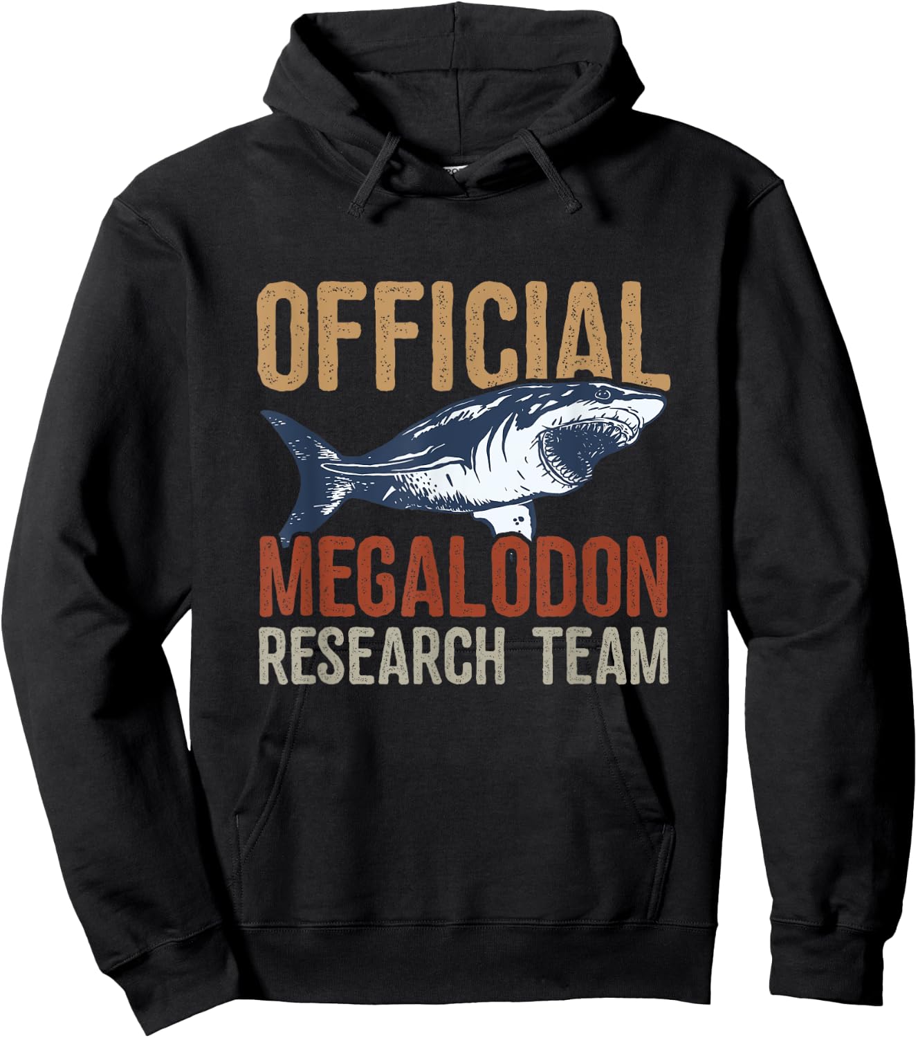 Megalodon Shark Shirt Funny Official Megalodon Research Team Hoodie - Hoodie | Black