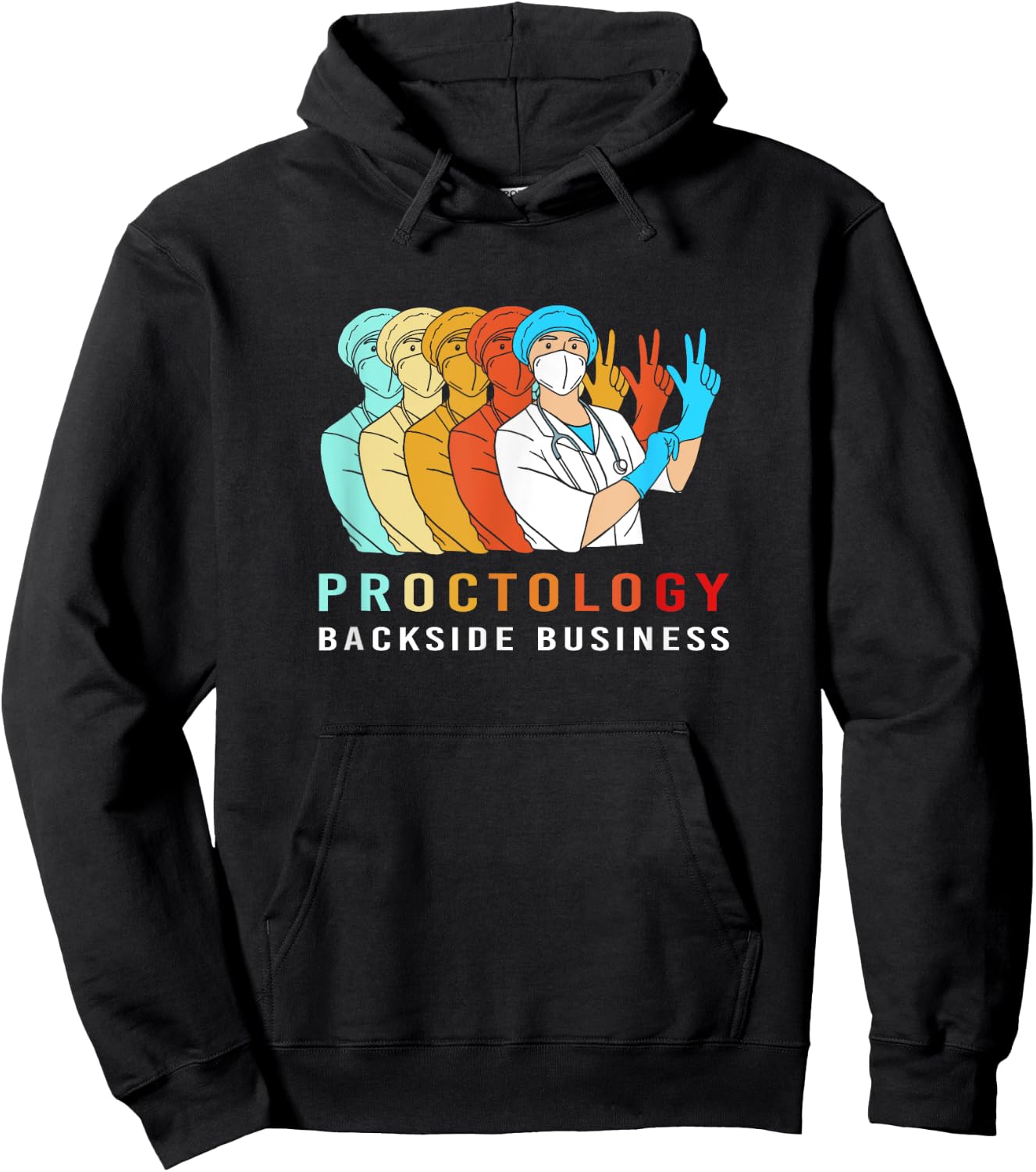 Proctology Backside Business Retro Funny Proctologist Hoodie - Hoodie | Black