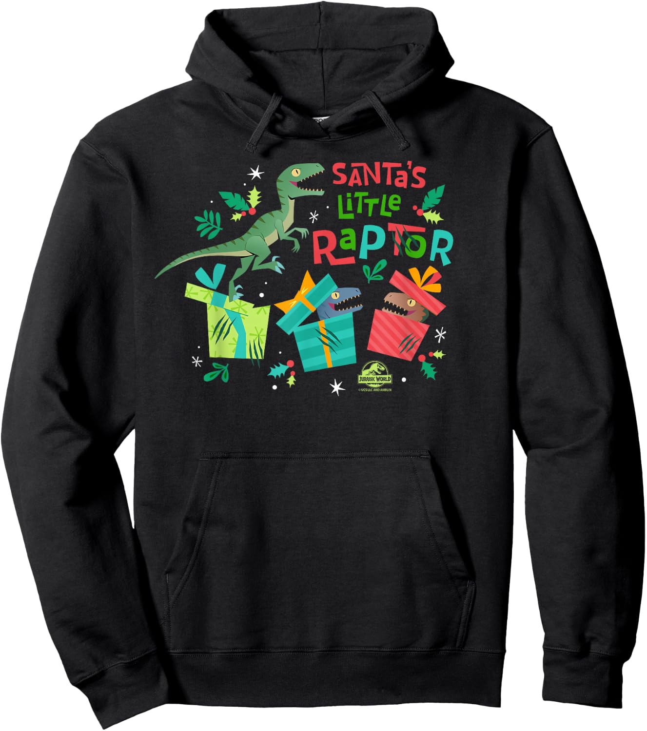 Jurassic World Santa’s Little Raptor Hoodie - Hoodie | Black