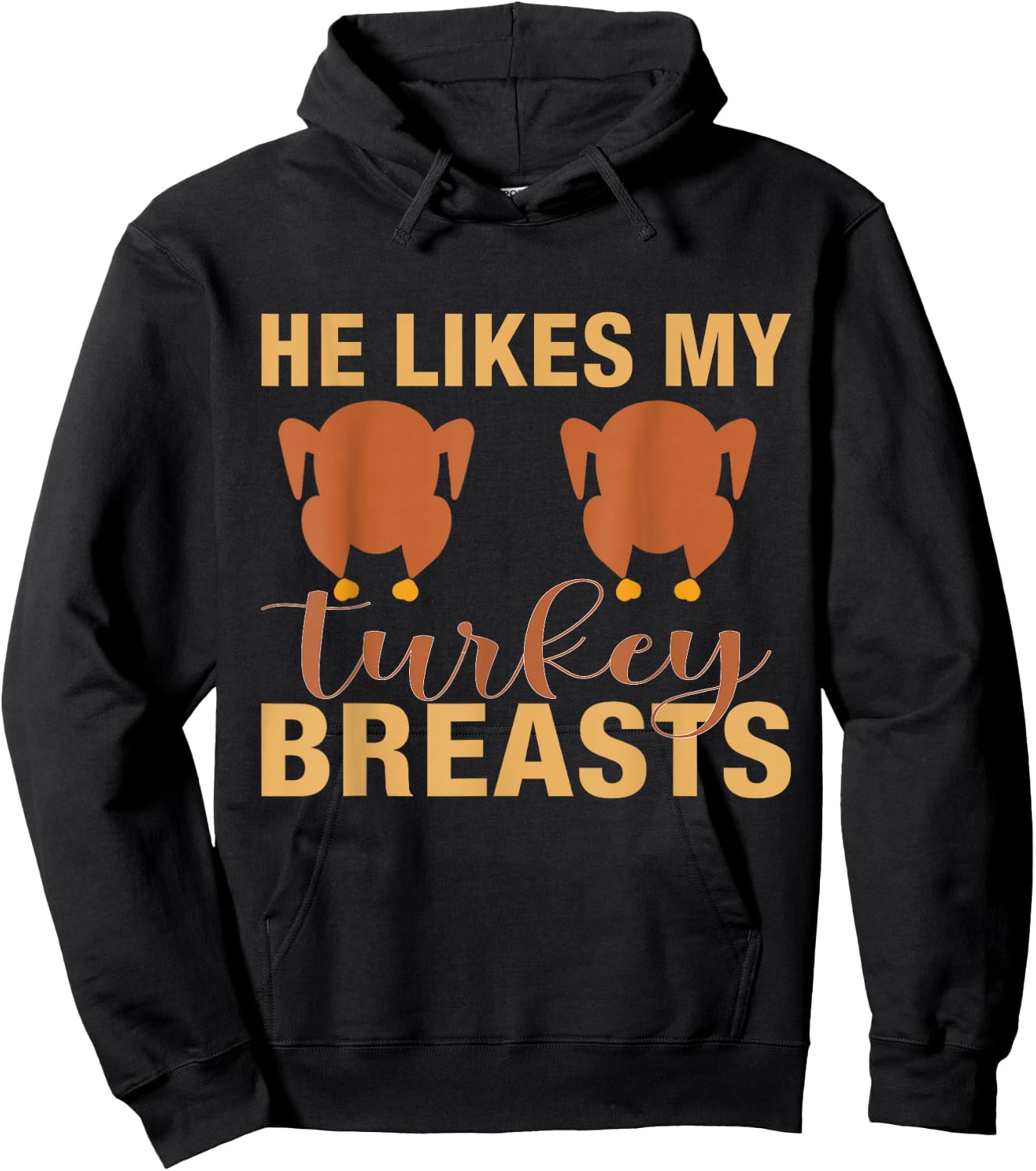 He Likes My Turkey Breast Funny Couple Matching Hoodie - Hoodie | Black