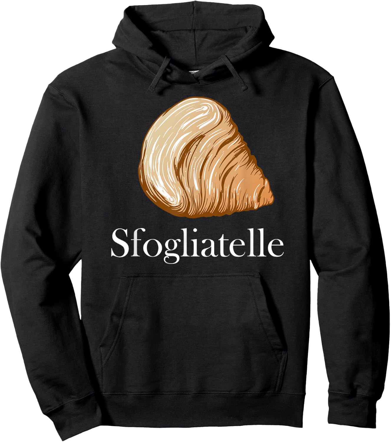 Sfogliatelle Design | Italian Pastry Graphic | Lobster Tail Hoodie - Hoodie | Black