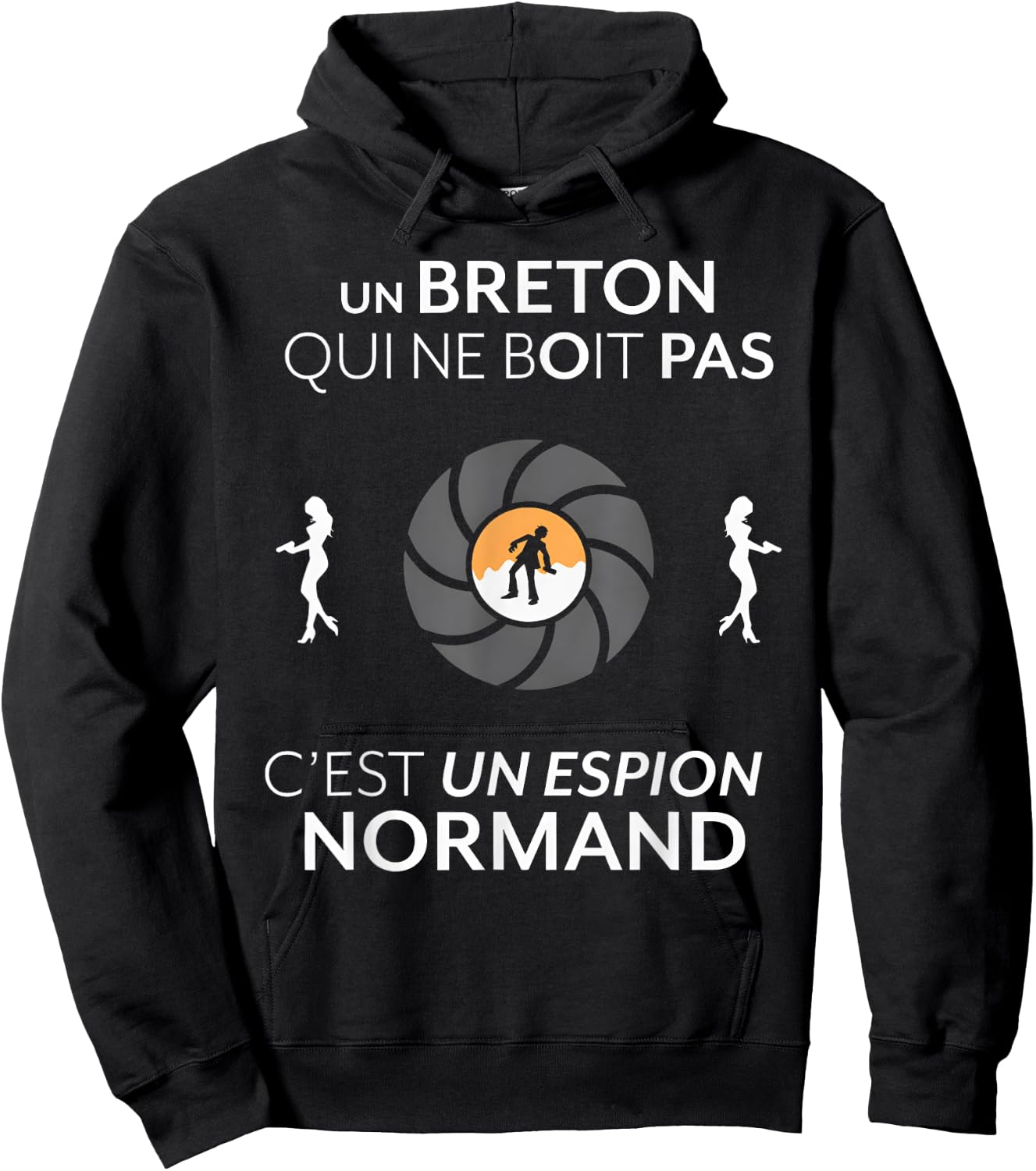 Un Breton Qui ne boit Pas C'est Un Espion Normand Hoodie - Hoodie | Black