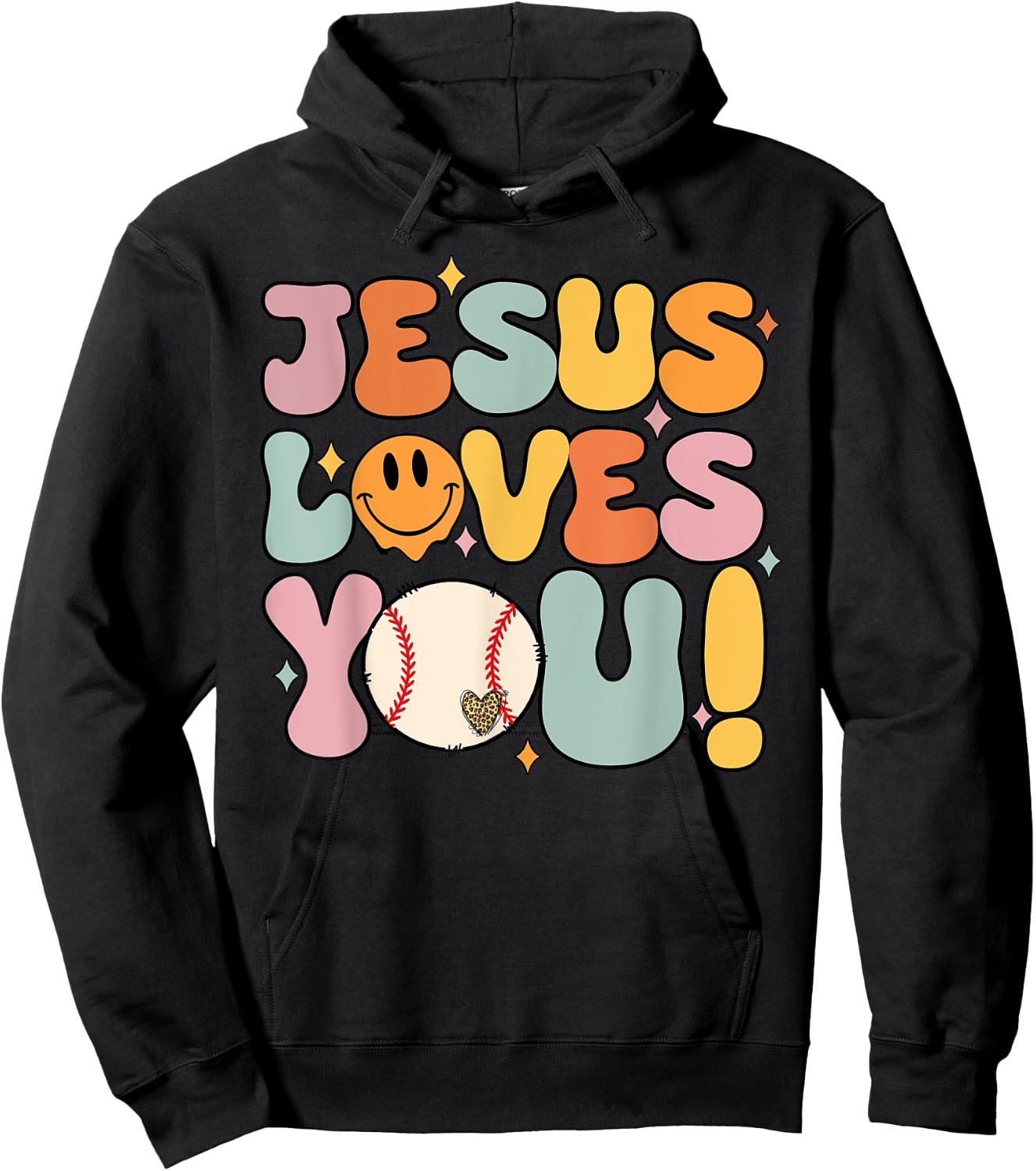 Christian-Shirt Jesus Loves You Baseball Softball Lover Hoodie - Hoodie | Black