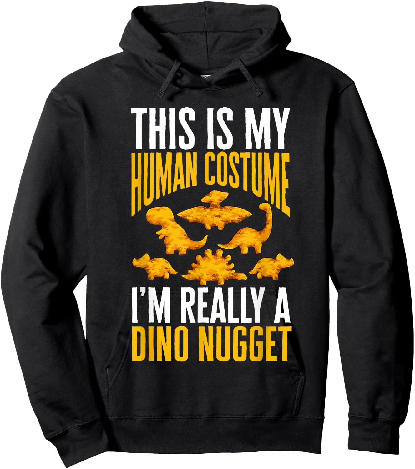 Dino Nuggets Dinosaur Chicken Nugget Costume Hoodie - Hoodie | Black