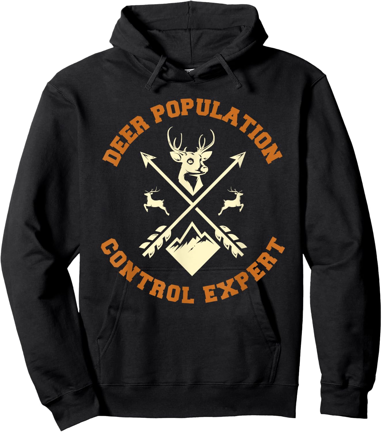 Deer Population Control Expert Funny Deer Hunter Hoodie - Hoodie | Black