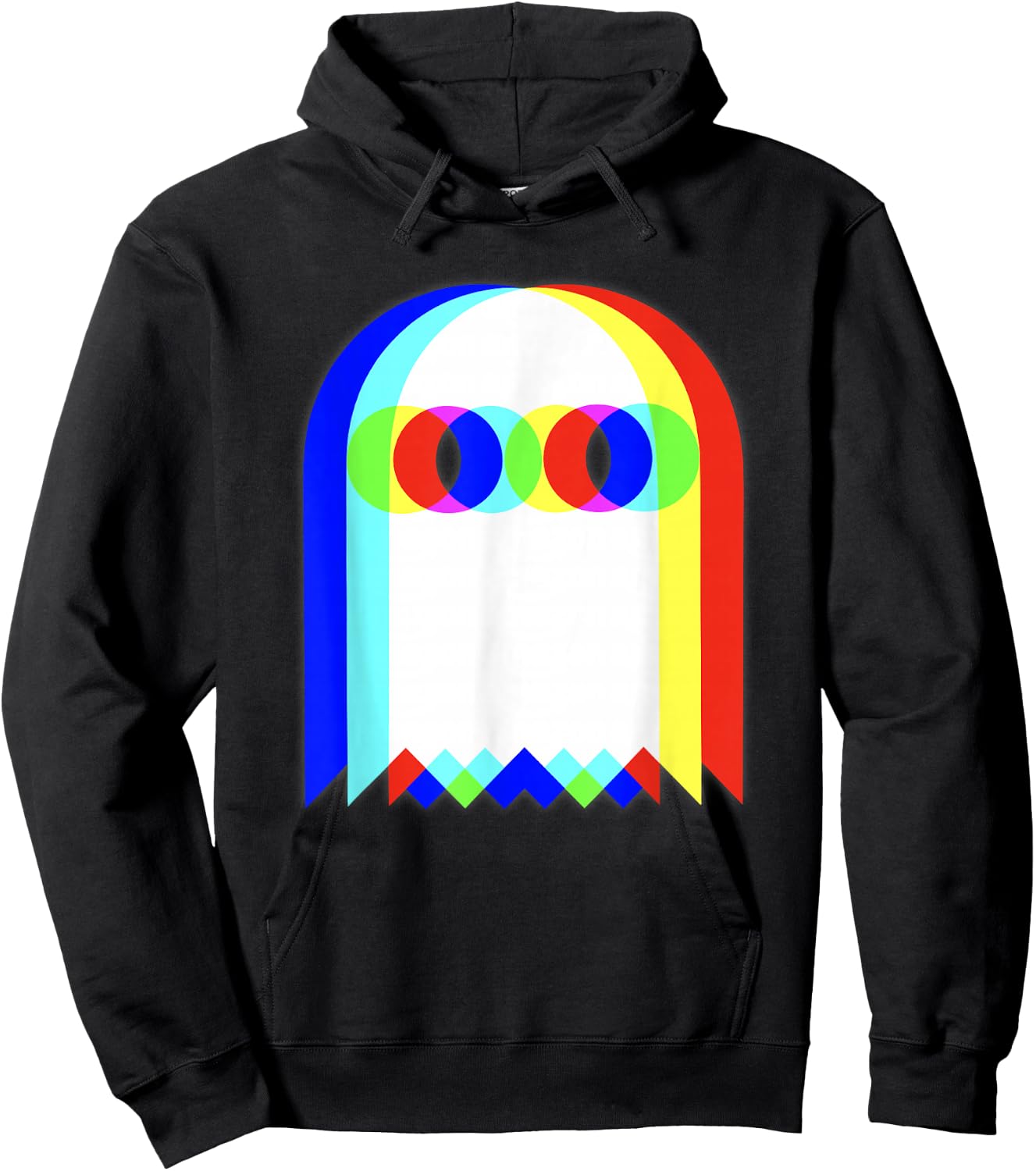 Vaporwave Ghost Retro Halloween Techno EDM Psychedelic , Black, S Hoodie - Hoodie | Black