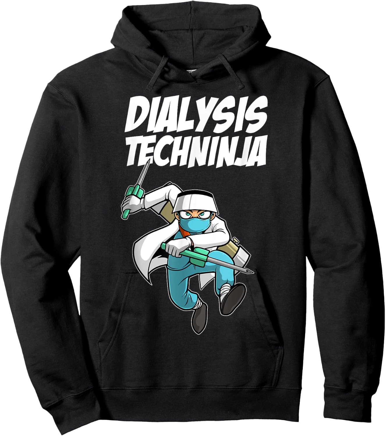 Cool Dialysis Technician Women Ninja Dialysis Tech Hoodie - Hoodie | Black