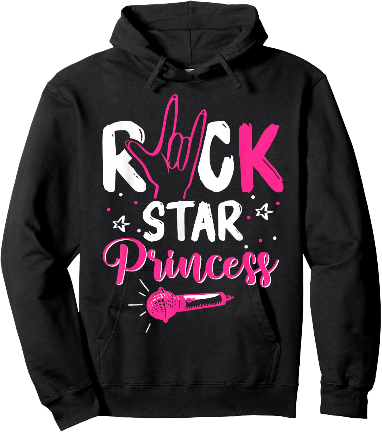 Women's Rockstar Birthday Girl Rock Star Princess Party Music , black Hoodie - Hoodie | Black