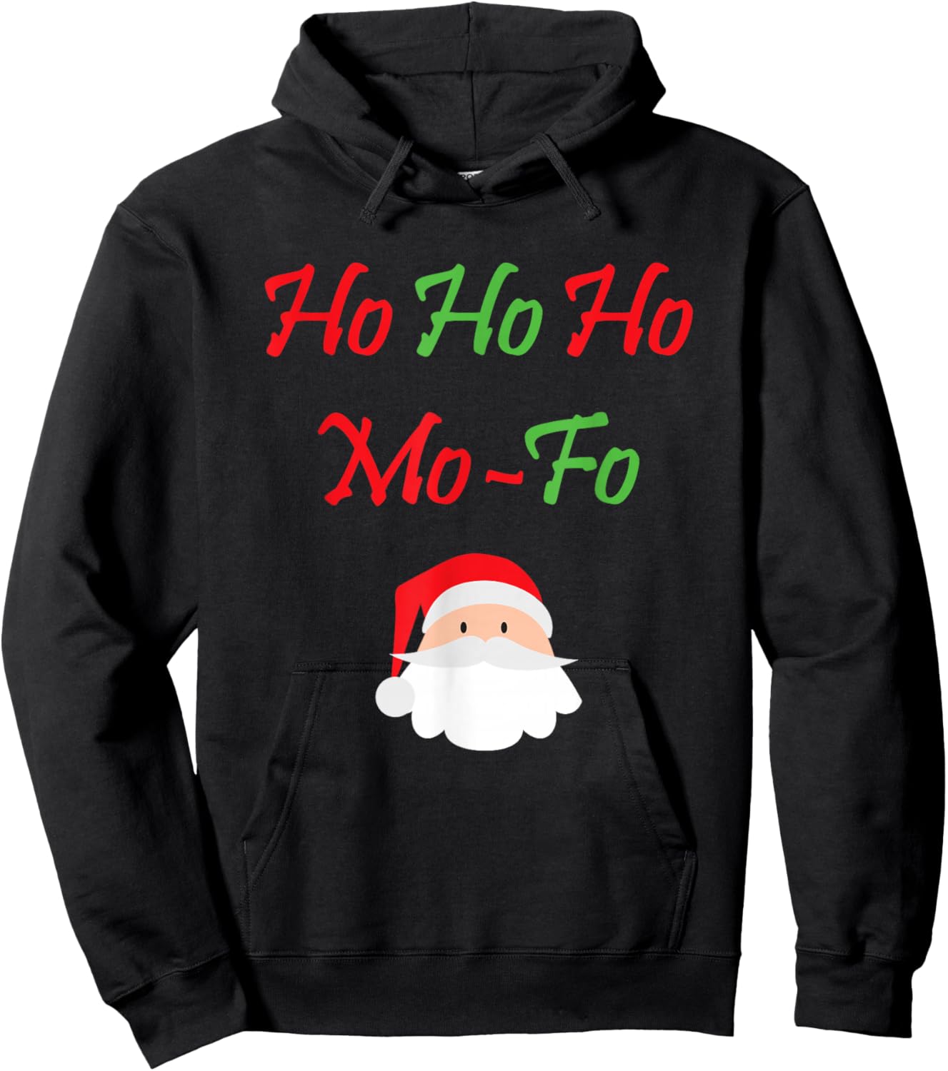 Ho Ho Ho Mo-Fo Funny Christmas Santa Xmas Hoodie - Hoodie | Black