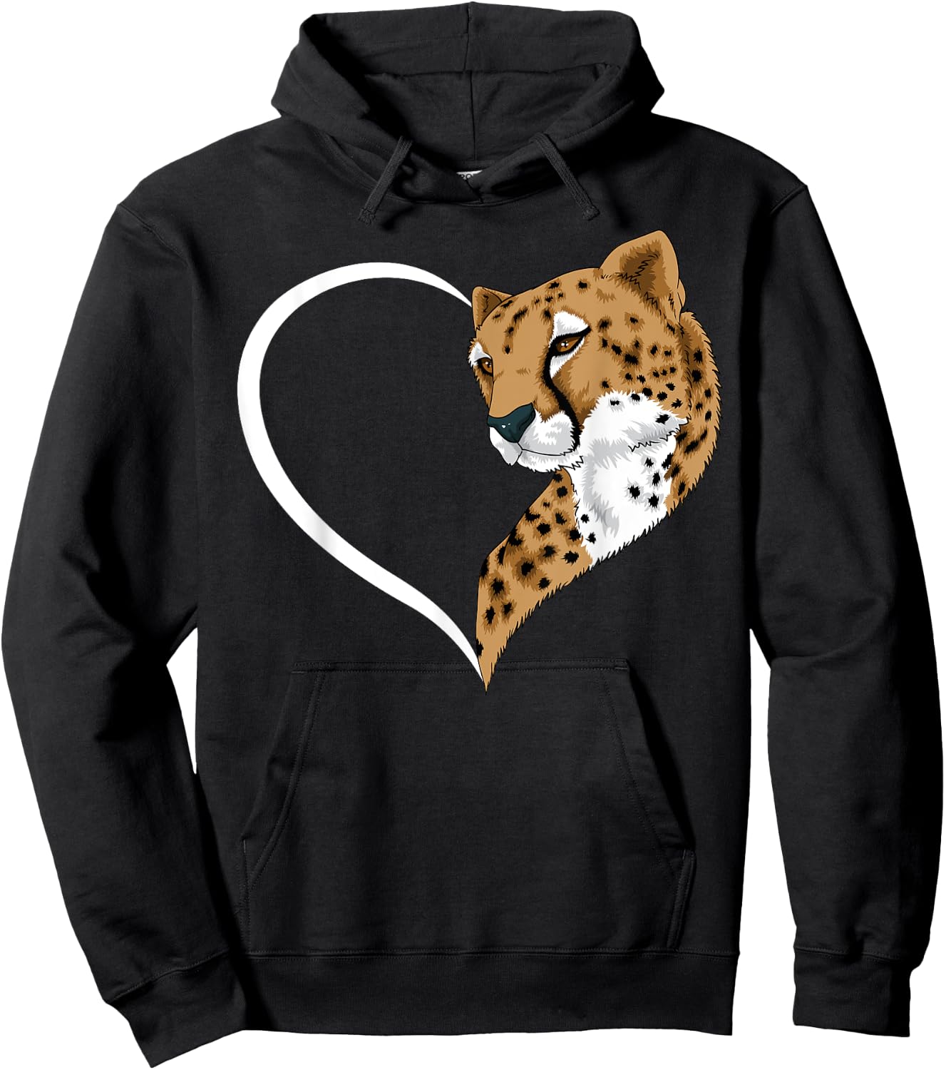 Cheetah Shirts Girls Kids Heart Cute Cheetah Hoodie - Hoodie | Black