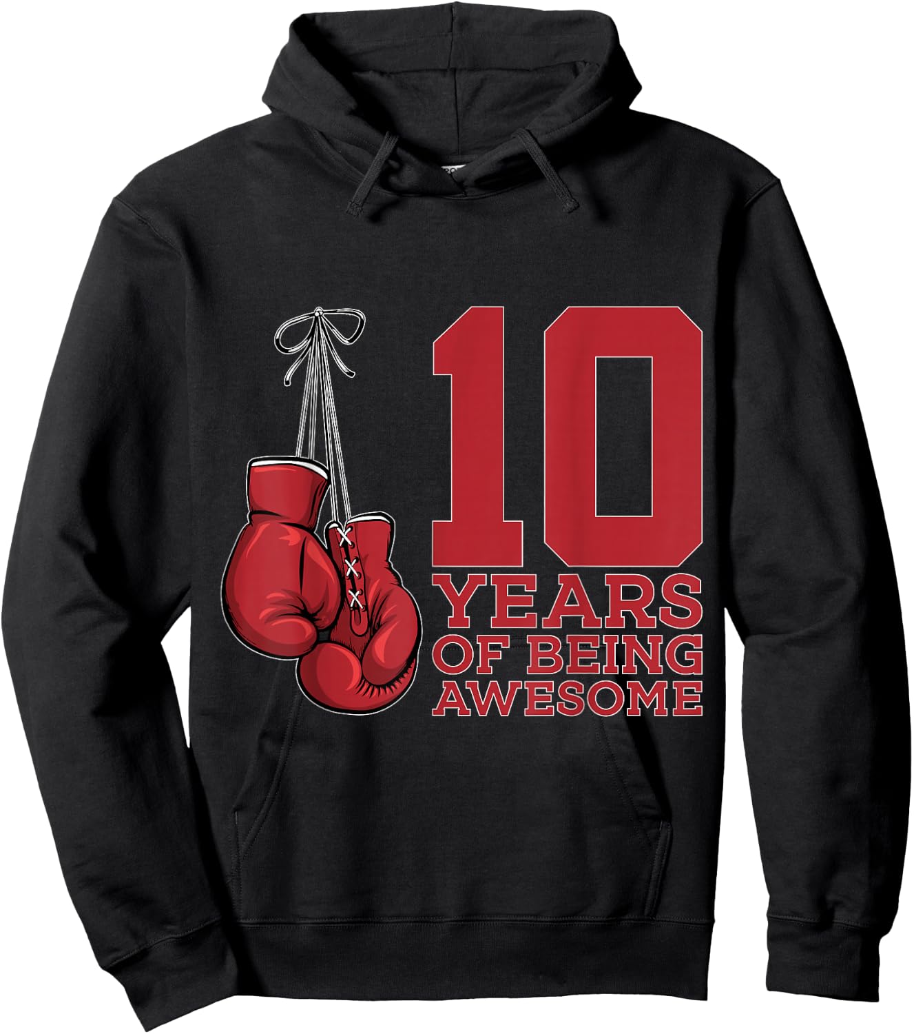 Boxing 10 Years of Being Awesome Boxer 10th Birthday Hoodie - Hoodie | Black