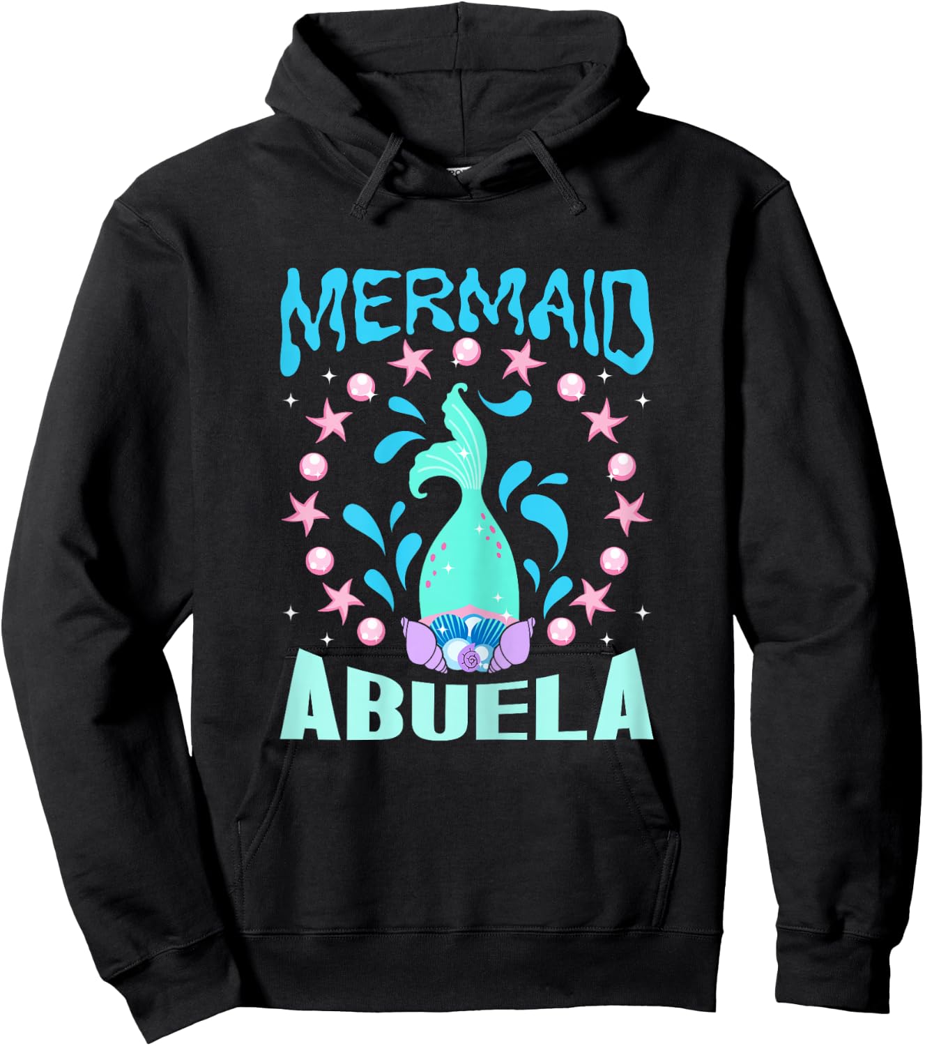 Mermaid Birthday Outfit Mermaid Party Grandma Mermaid Abuela Hoodie - Hoodie | Black