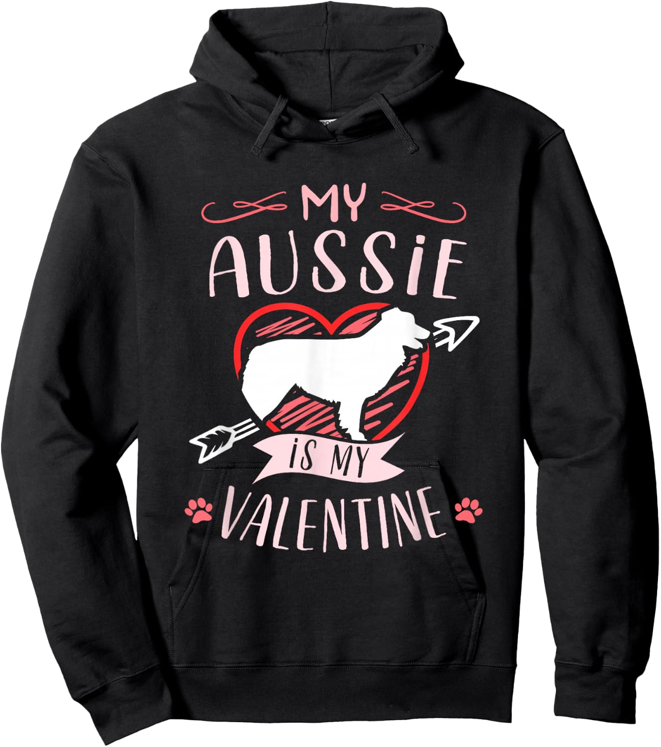 Valentine's day - Australian shepherd Dog Valentine Hoodie - Hoodie | Black