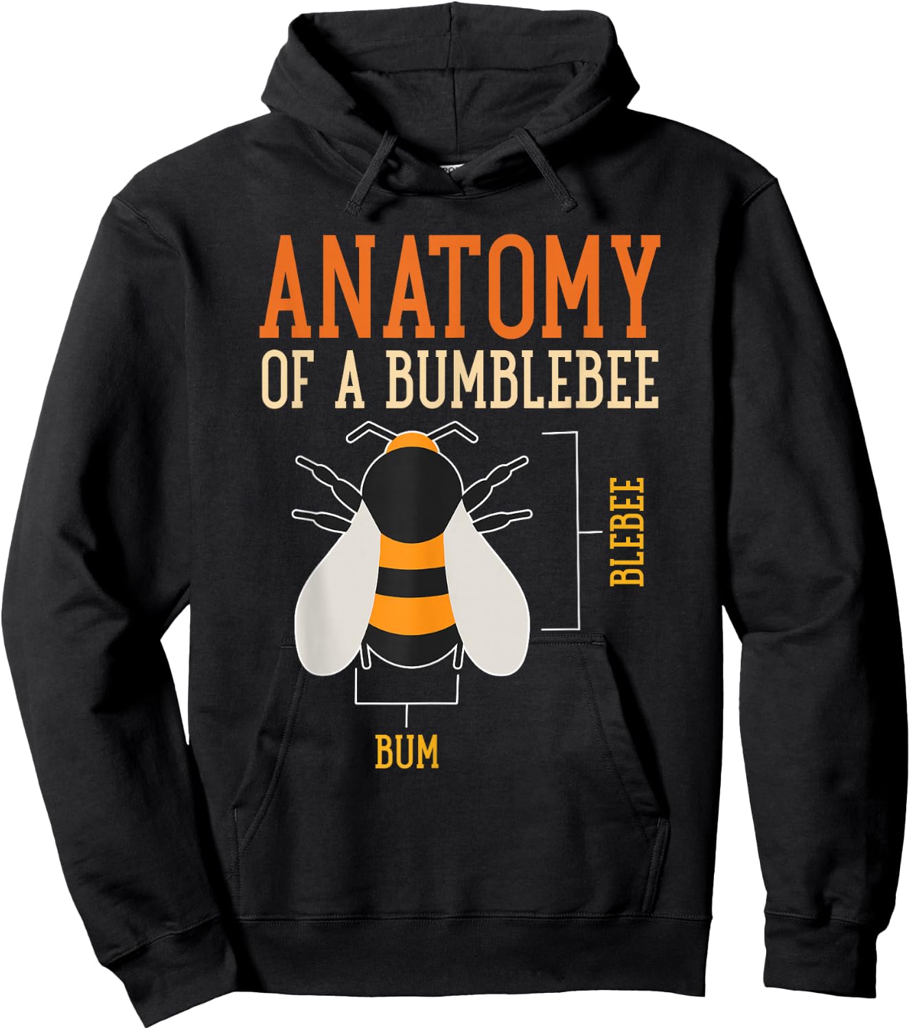 Anatomy Of A Bumblebee Funny Bee Apparel Hoodie - Hoodie | Black