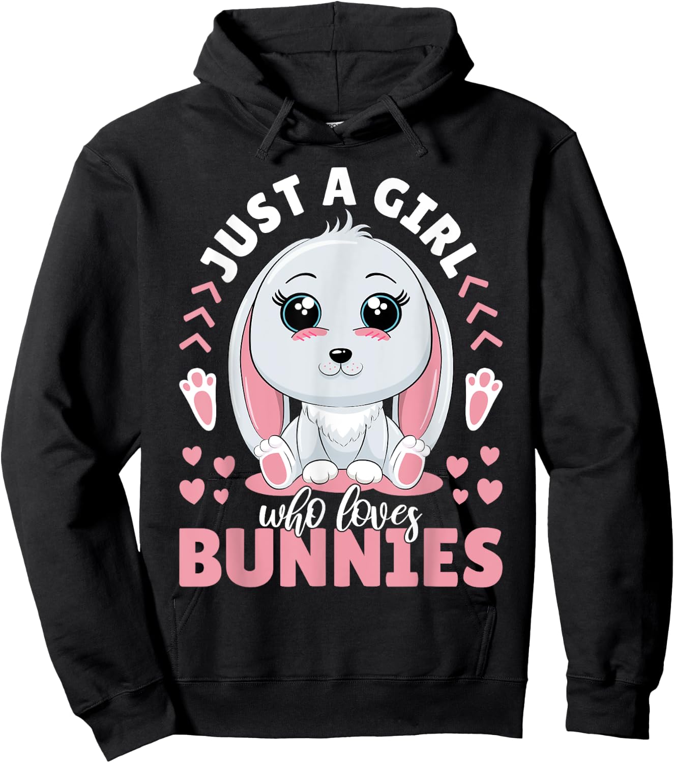 Just A Girl Who Loves Bunnies Women Rabbit Lover Cute Bunny Hoodie - Hoodie | Black