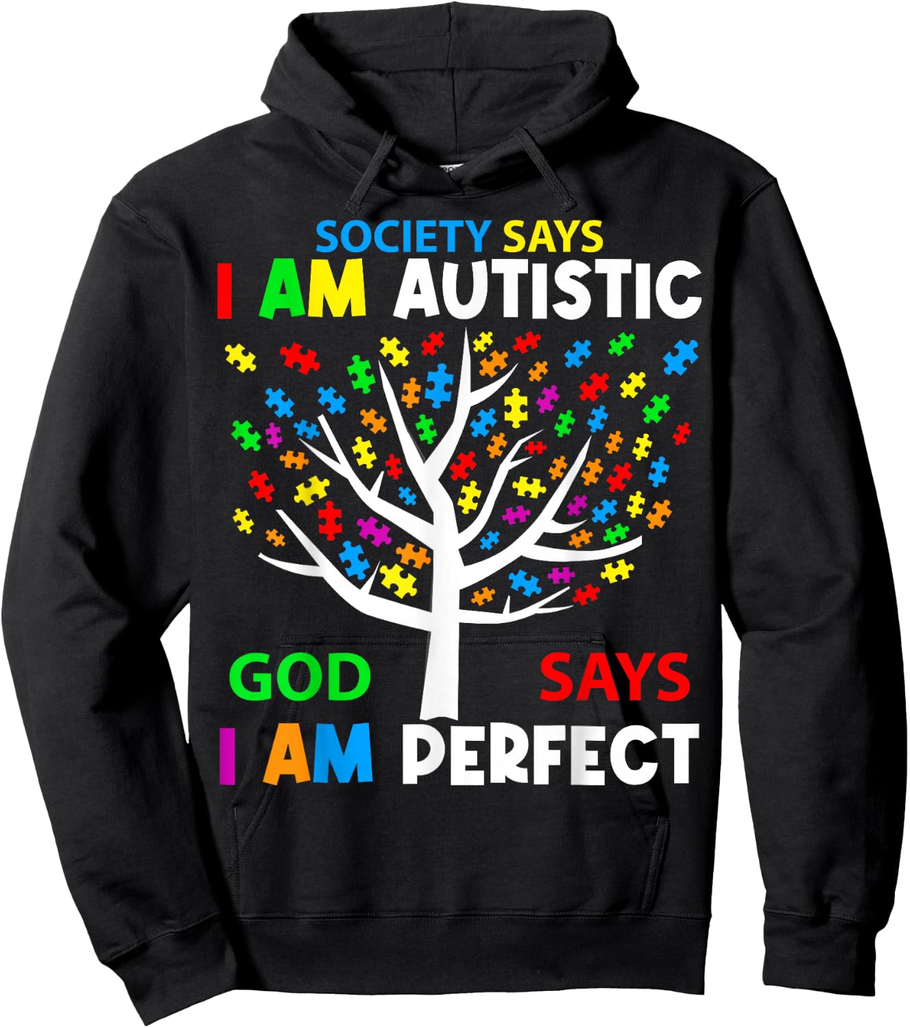 Die Gesellschaft sagt, ich bin autistisch Gott sagt, ich bin perfekte Autismus-Kinder Hoodie - Hoodie | Black