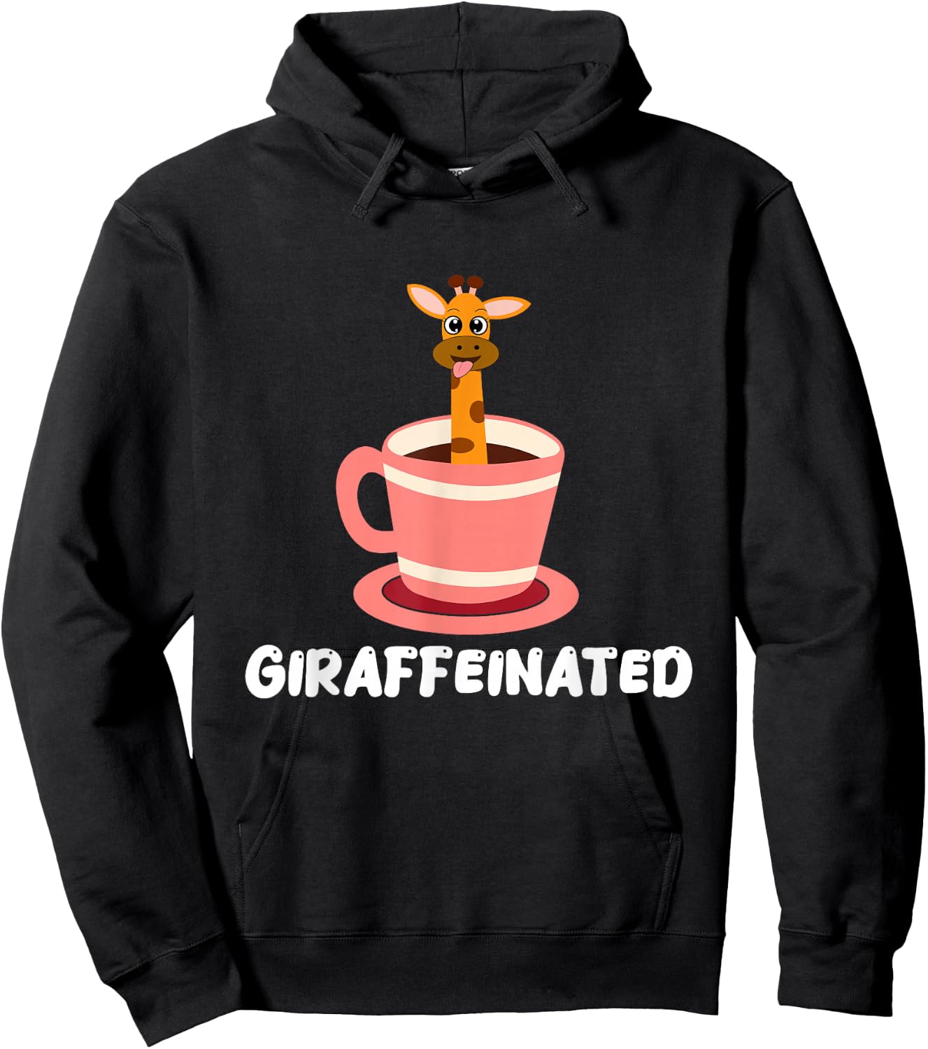 Giraffeinated Coffee Giraffe Zookeeper Zookeeping Animal Hoodie - Hoodie | Black