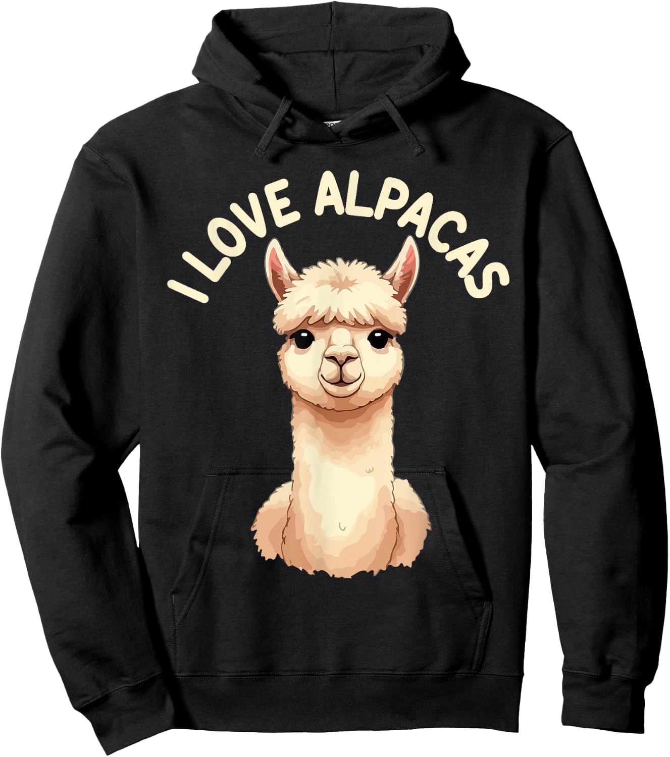 I Love Alpacas - Funny Alpaca Hoodie - Hoodie | Black