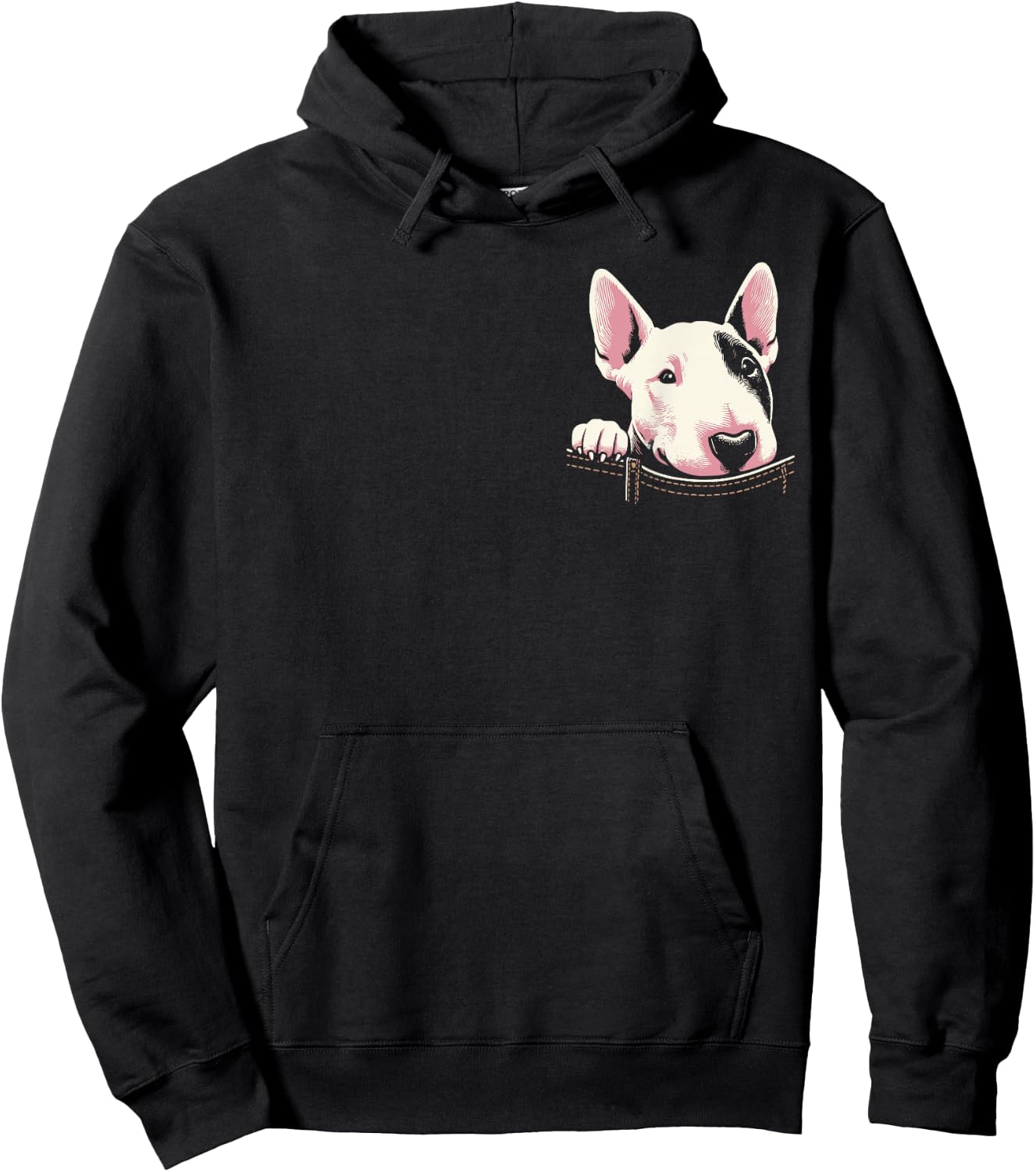 Cute Bull Terrier Scout Dog Graphic Design Hoodie - Hoodie | Black