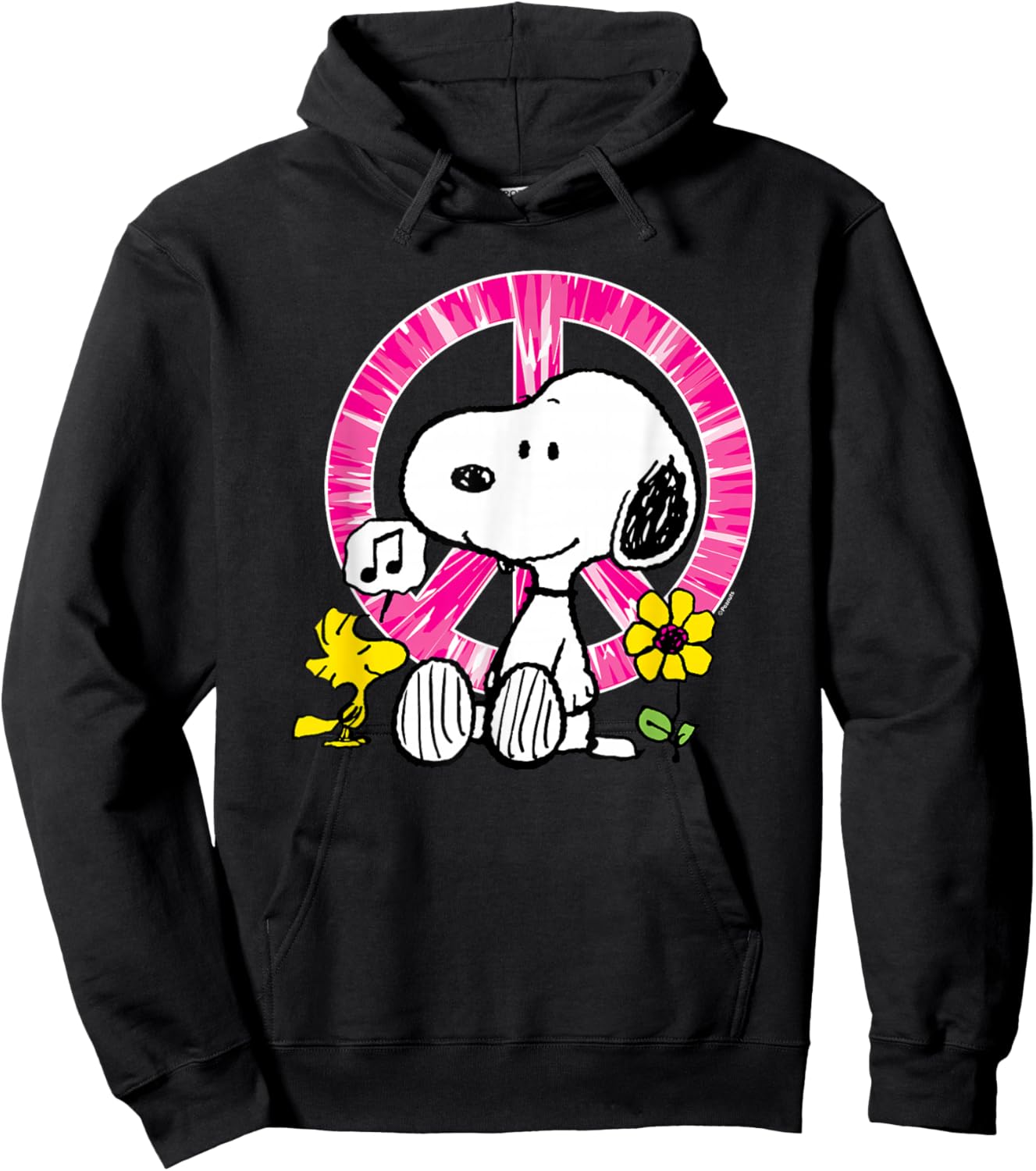 Peanuts Snoopy Woodstock Peace Shield , black Hoodie - Hoodie | Black