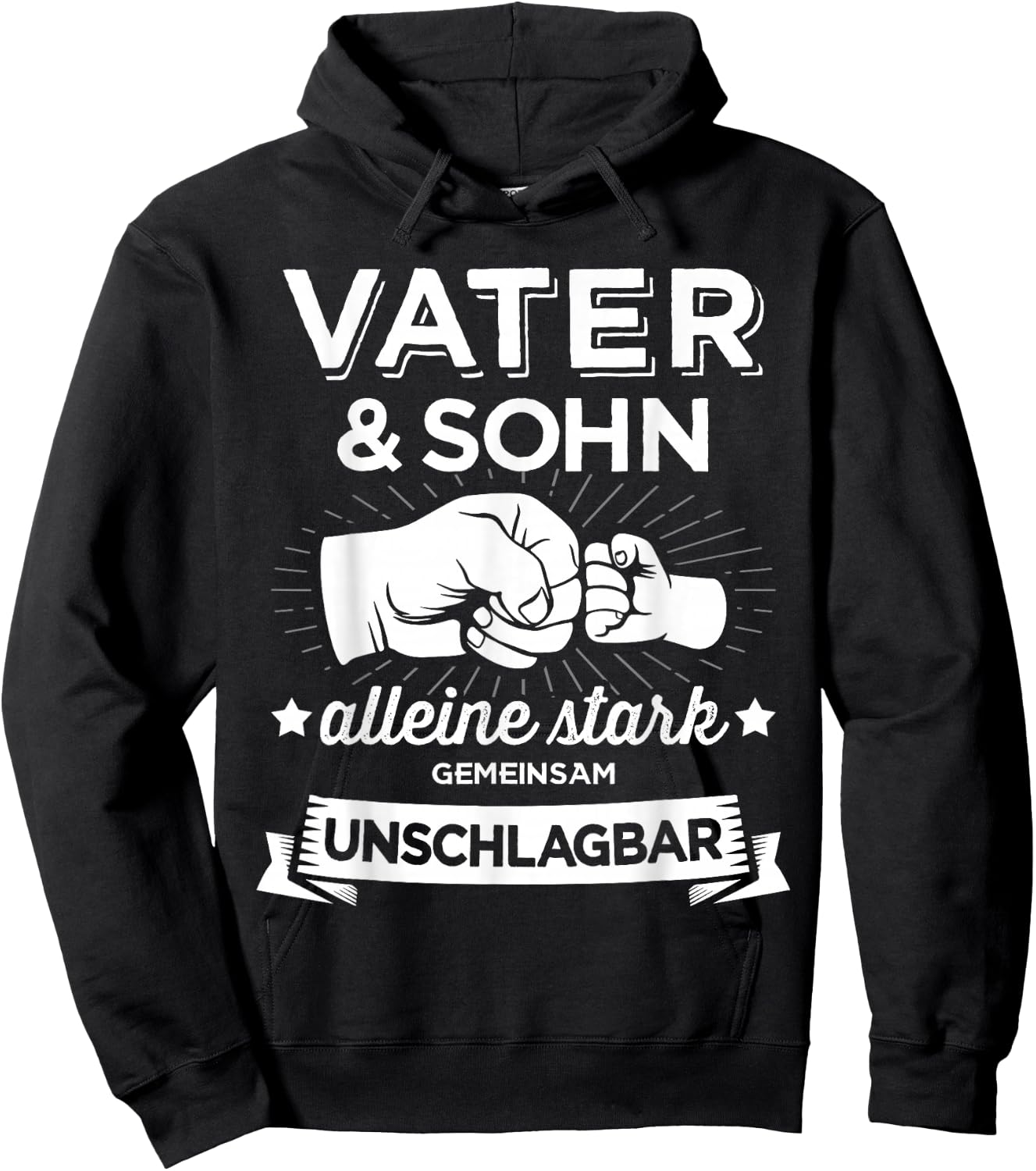 Papa & Sohn stark unschlagbar für Vater Vatertag Geburtstag Hoodie - Hoodie | Black
