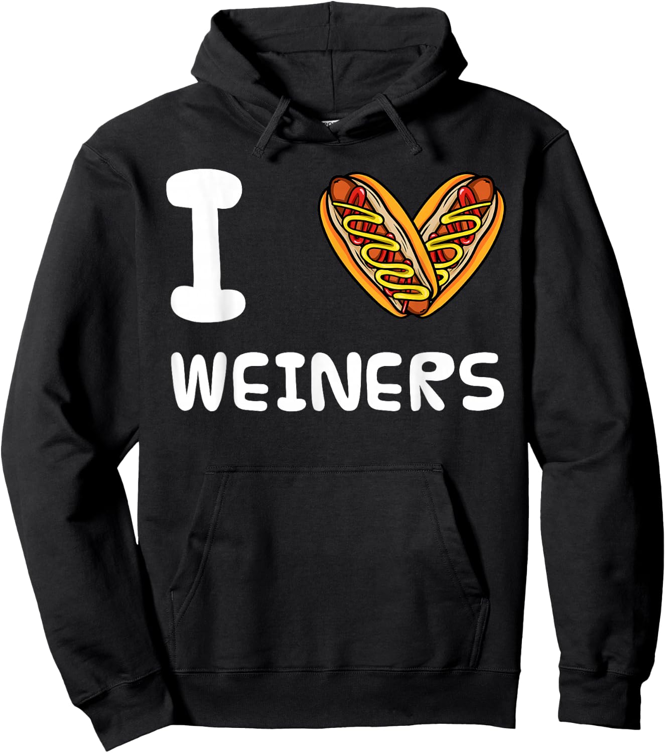 I Love Weiners Hotdogs Frankfurter Wiener Frank Sausage Bun Hoodie - Hoodie | Black