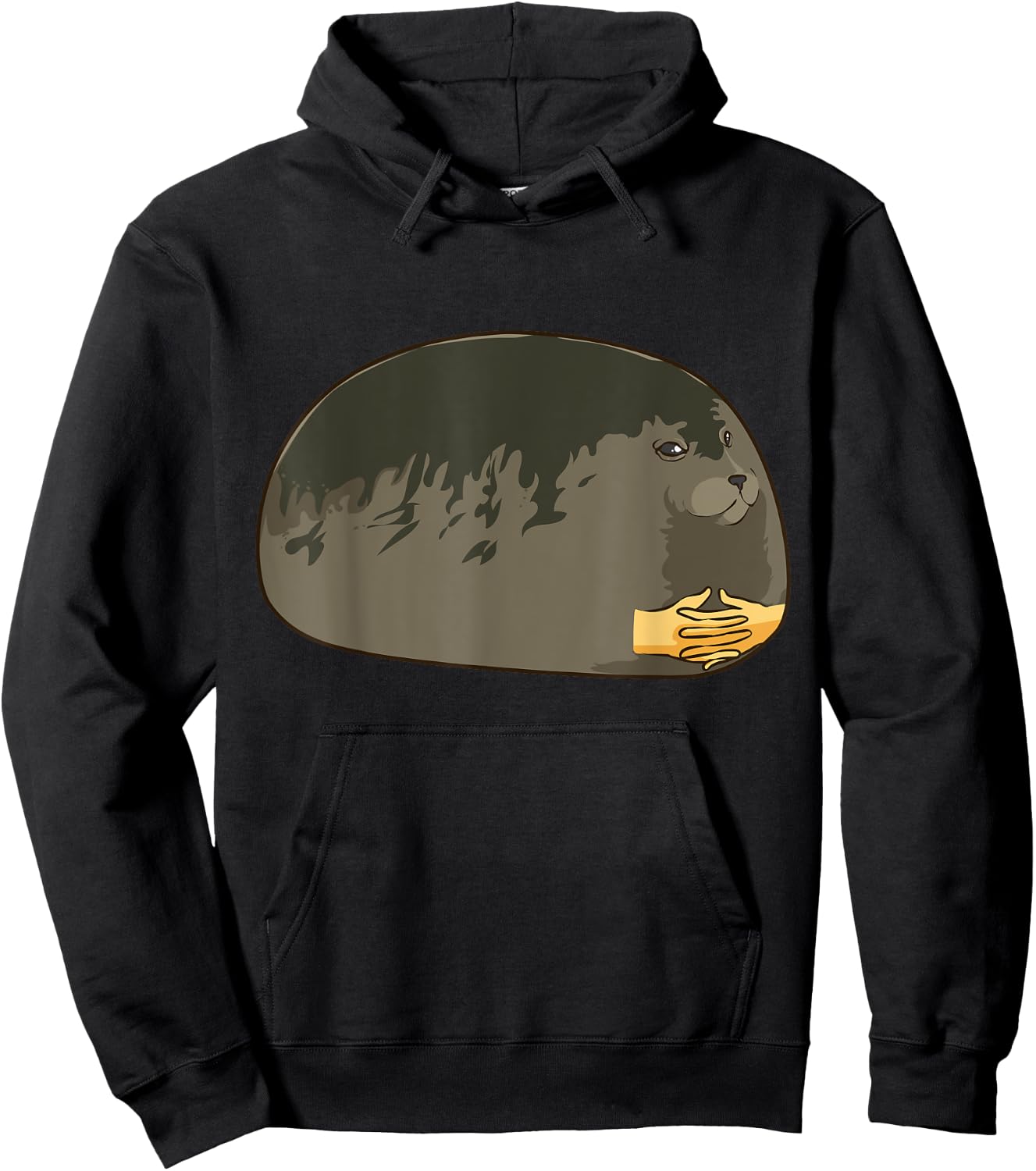Seal With Hands Crossed Meme Cute Chubby Seal Dank Meme Hoodie - Hoodie | Black