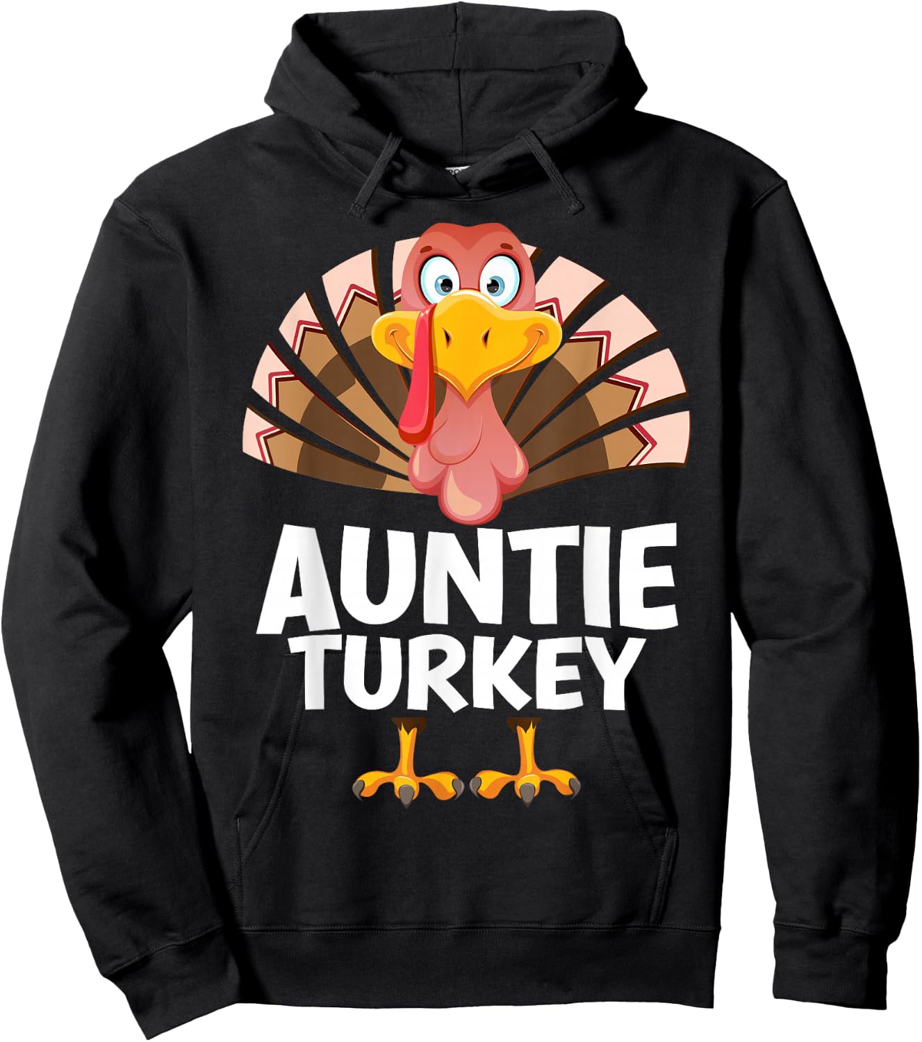 Thanksgiving Auntie Turkey Matching Pajama , Small, Black Hoodie - Hoodie | Black