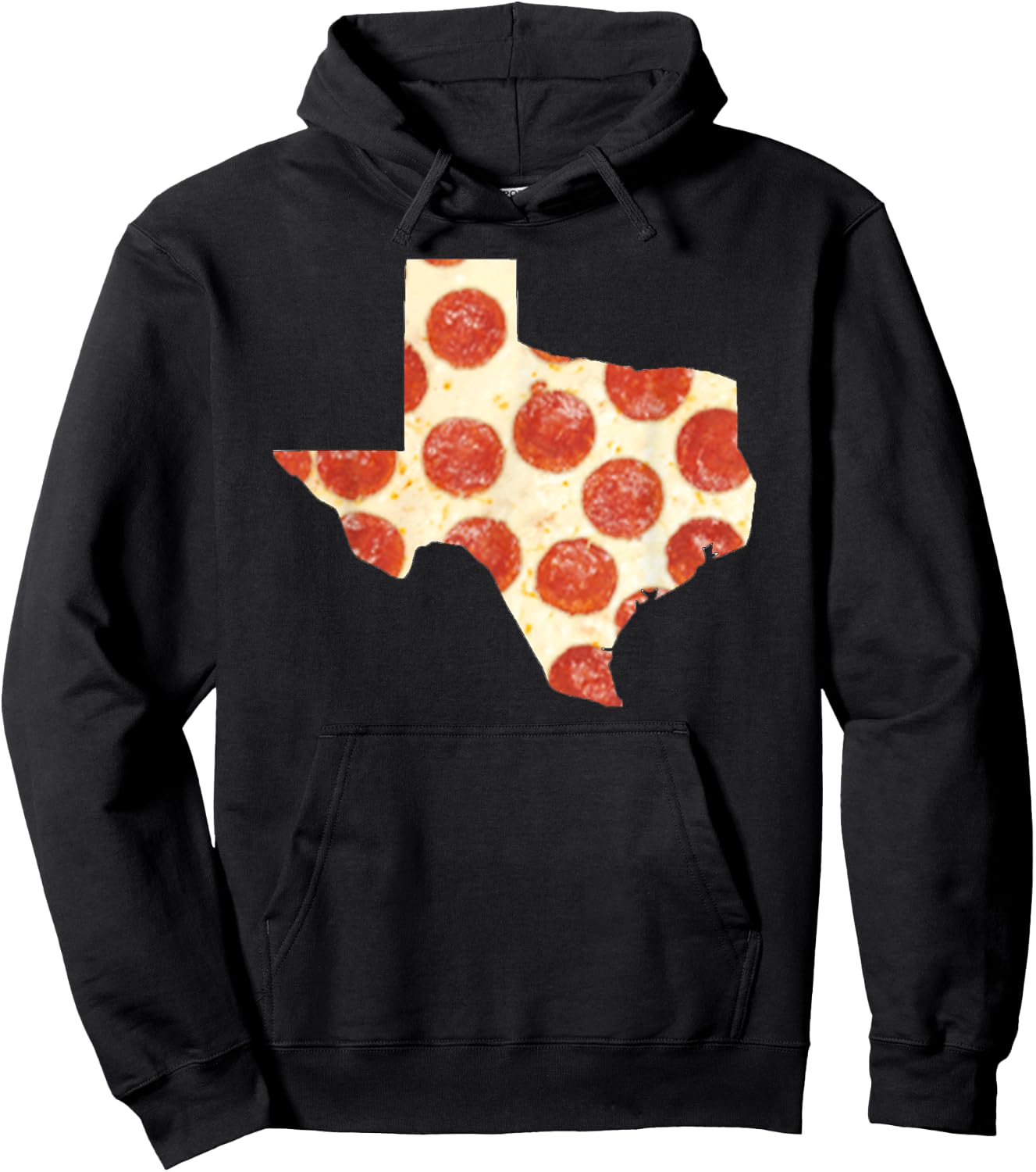 Texas Pizza Shirt Pepperoni Pizza State Hoodie - Hoodie | Black