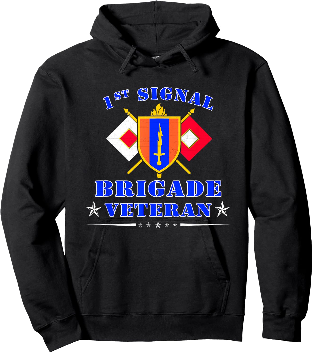 1st Signal Brigade Veteran US Army Signal Corp Veteran Hoodie - Hoodie | Black