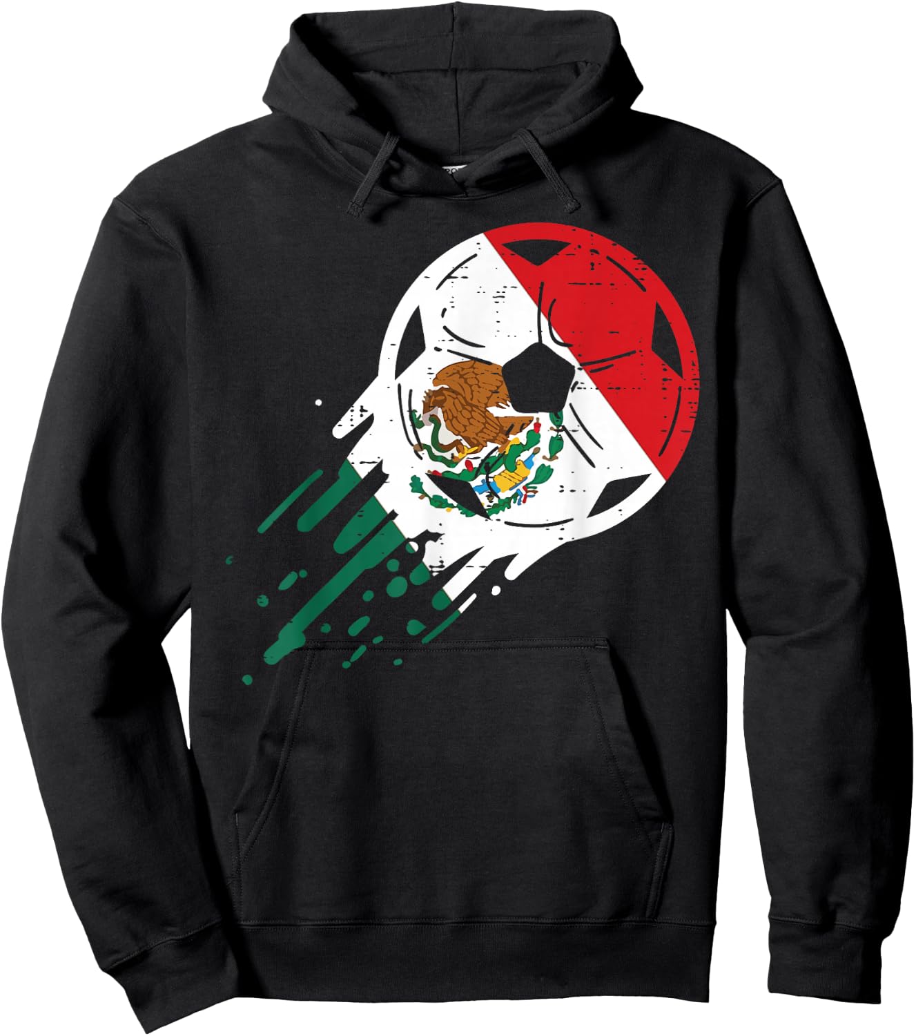 Mexico Flag Soccer Ball Mexican Football Fan Men Women Kids Hoodie - Hoodie | Black