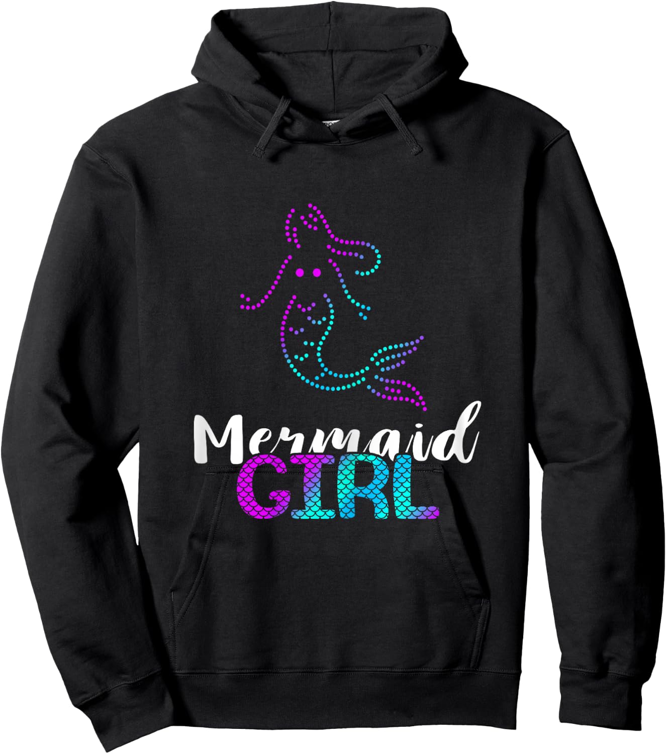 Aqua Mermaid Girl Clamshell Sea Creature Mermaid Love Hoodie - Hoodie | Black