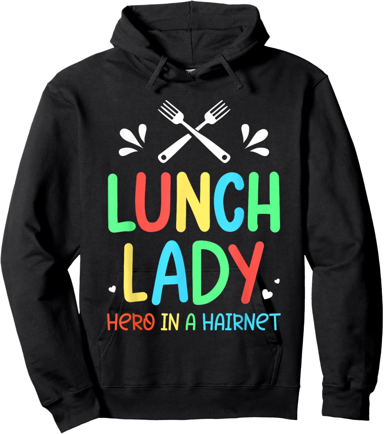 Lunch Lady Hero In A Hairnet Ladies School Cafeteria Worker Hoodie - Hoodie | Black